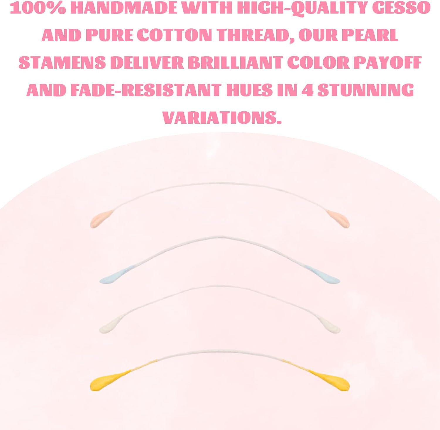 1400 Pcs Flower Stamens for Crafts, 4 Colors Artificial Flower Stamens Matte Mal