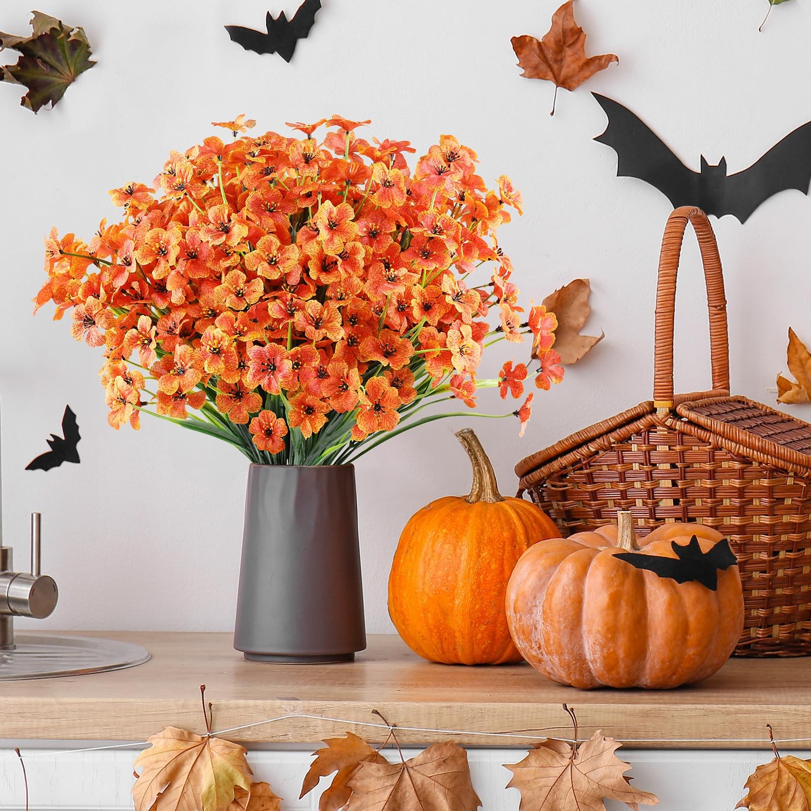 AGIRL 24 Bundles Artificial Fall Flowers Outdoor Indoor DecorationFake Plasti…