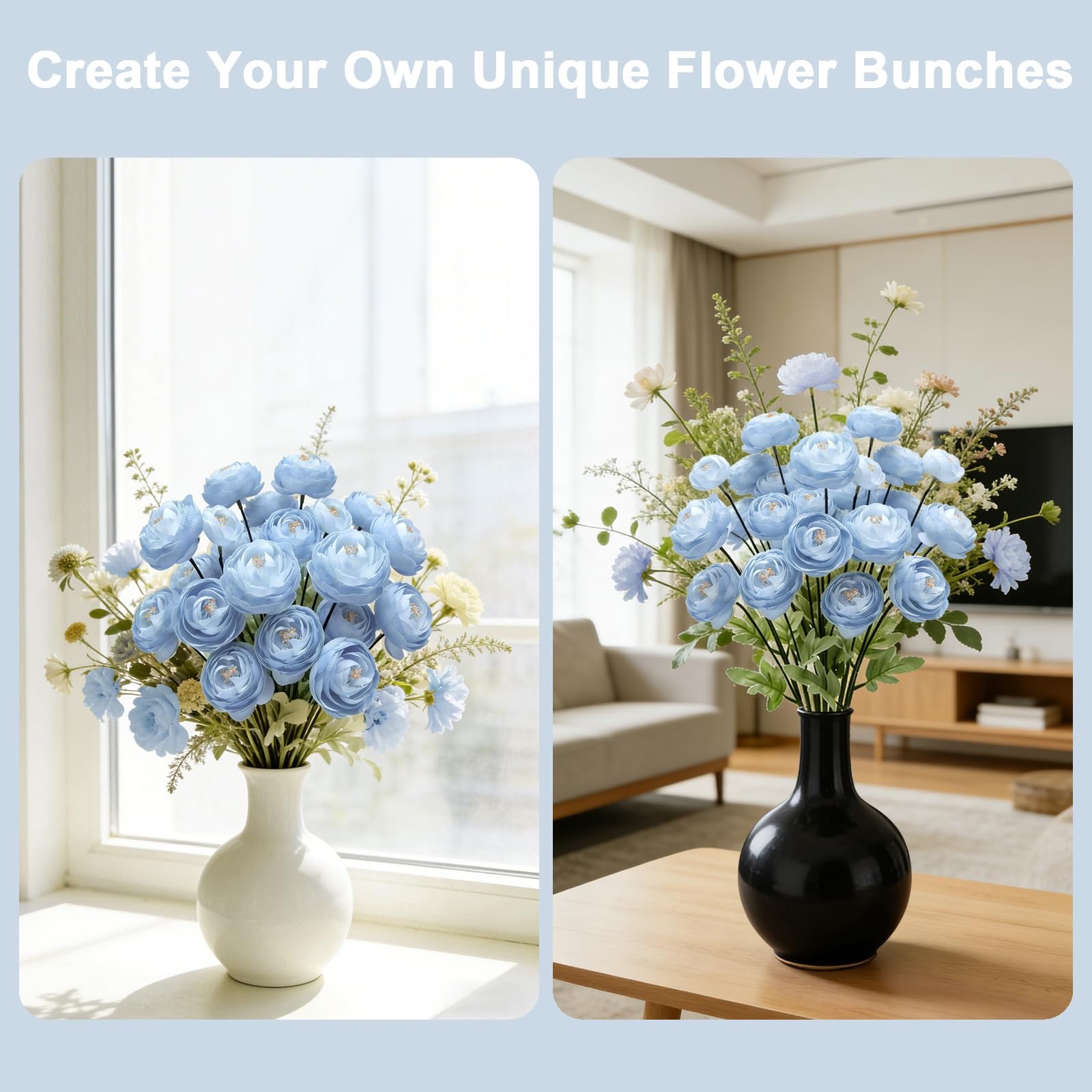 Artificial Silk Peony Fake Flowers,6PCS Artificial Faux Peonies Bulbs with 24…