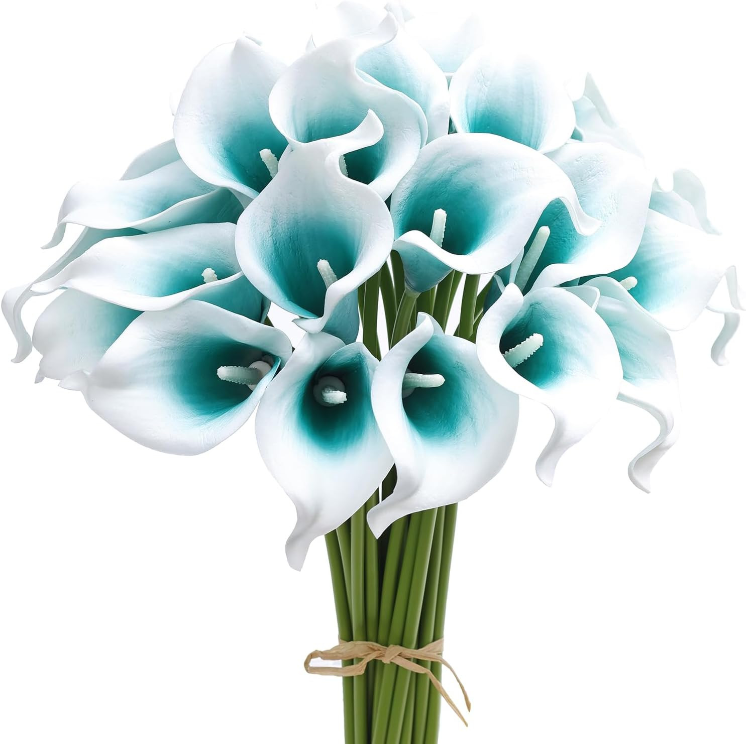 30Pack Real Touch PU Latex Artificial Calla Lily Flowers for Wedding Party and H