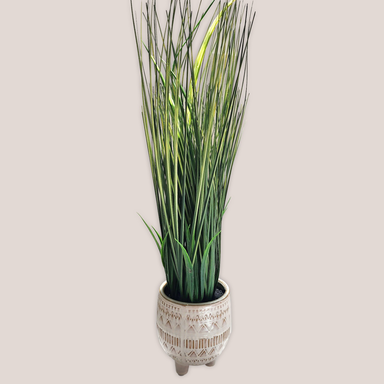Faux Tall Grass Artificial Plant Boho Tribal Ceramic Footed Pot 23.5″ HomeGoods
