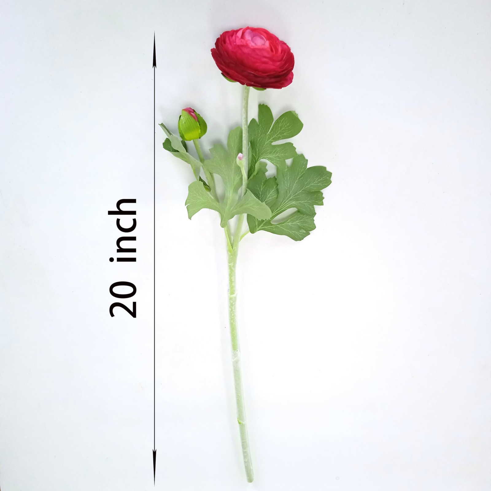 6 Pcs Purplish Red Ranunculus Artificial Flowers,Artificial Faux Silk Ranuncu…