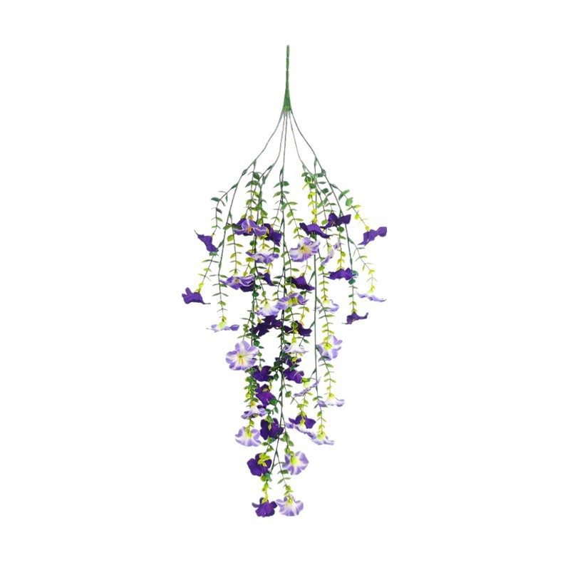4PCS Artificial Morning Glory Vines UV Resistant Hanging Flowers Outdoor Decor