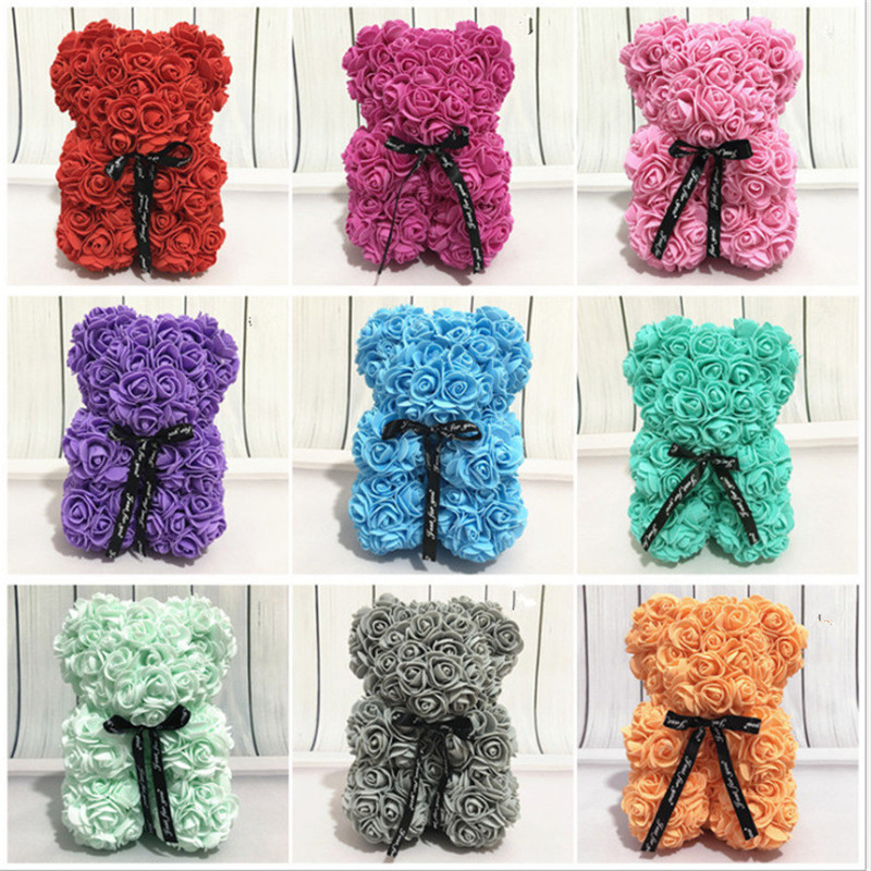 Artificial Flowers 25Cm Rose Bear Girlfriend Anniversary Christmas Valentine’S D
