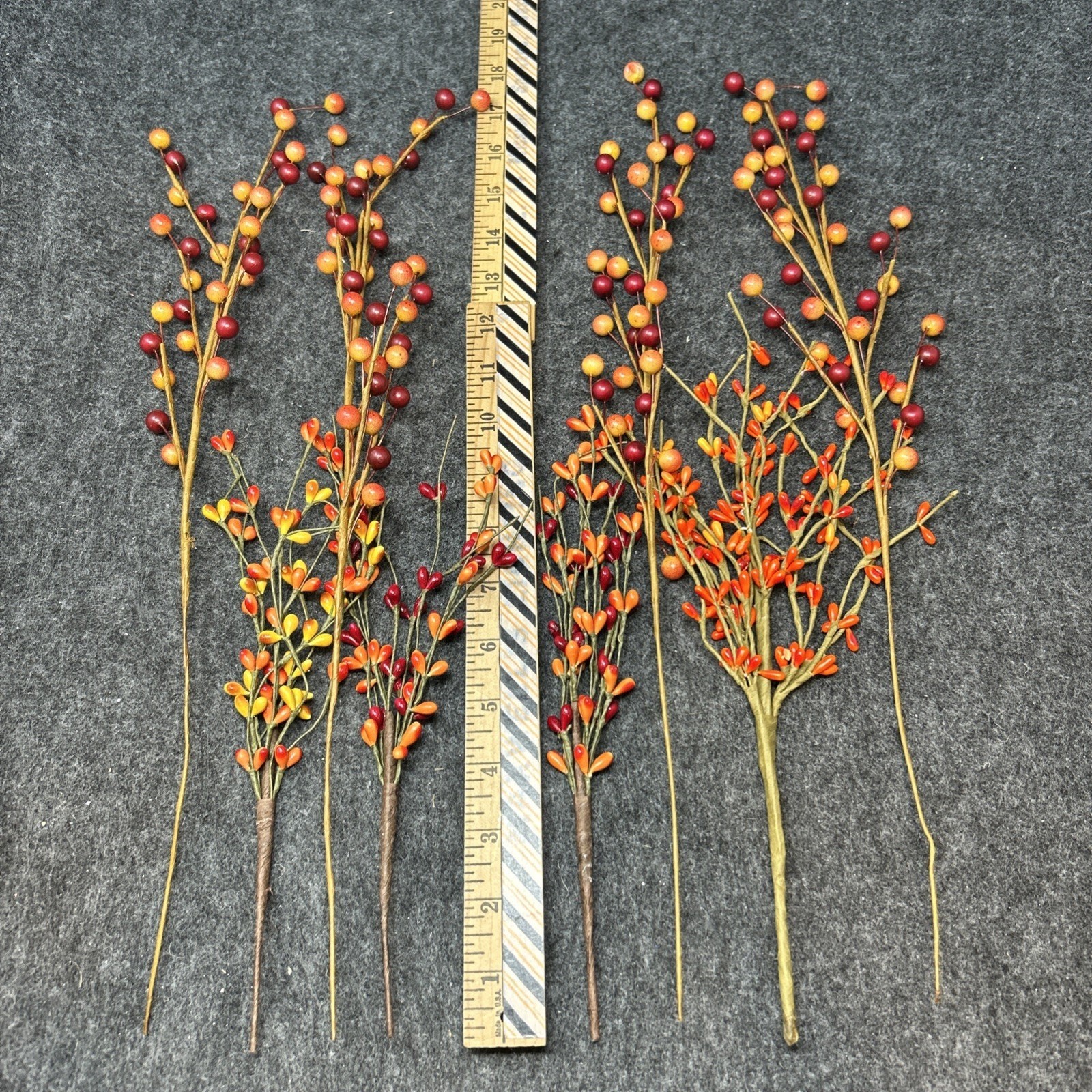 Harvest & Pip Berry Picks 4/each Artificial Floral Picks Autumn Craft Decor