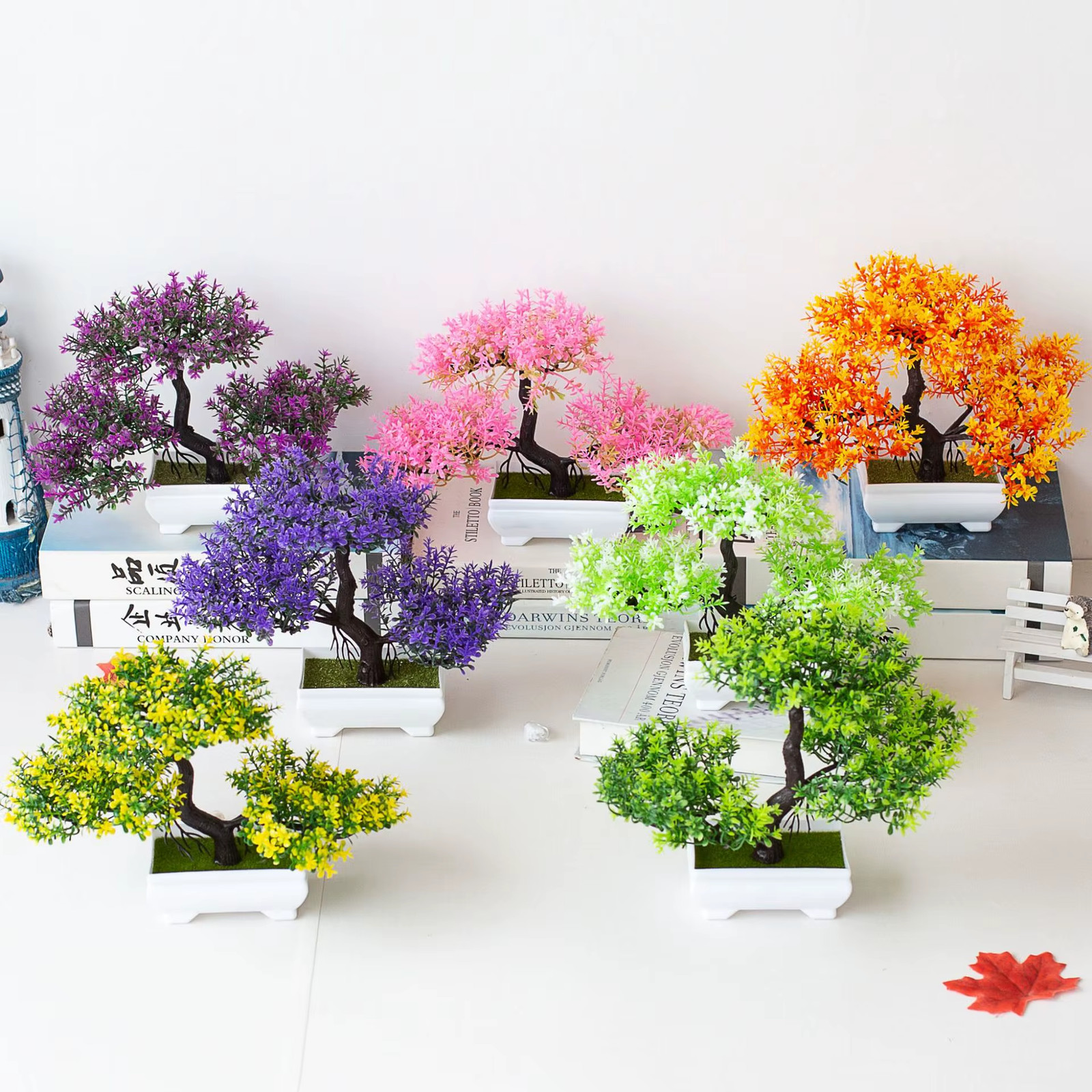 Artificial Tree Bonsai Simulation Plants Pot Plants for Garden Table Home Room B