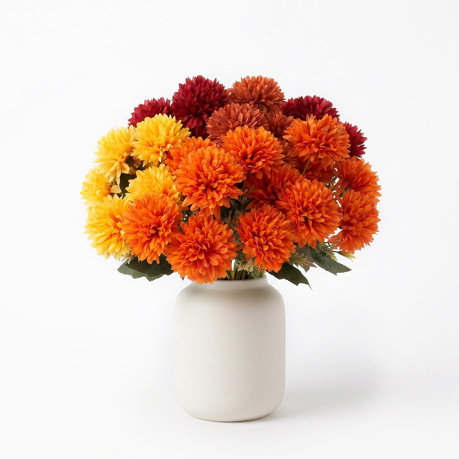 6 Bundles Faux Fall Flowers – Autumn Chrysanthemums for Home Decor