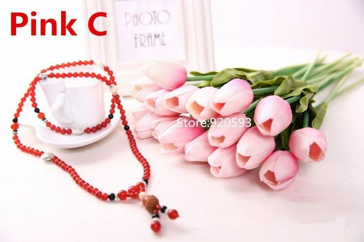 31pcs PU Mini Tulip Artificial Flower Wedding Floral Bouquet Decor NEW
