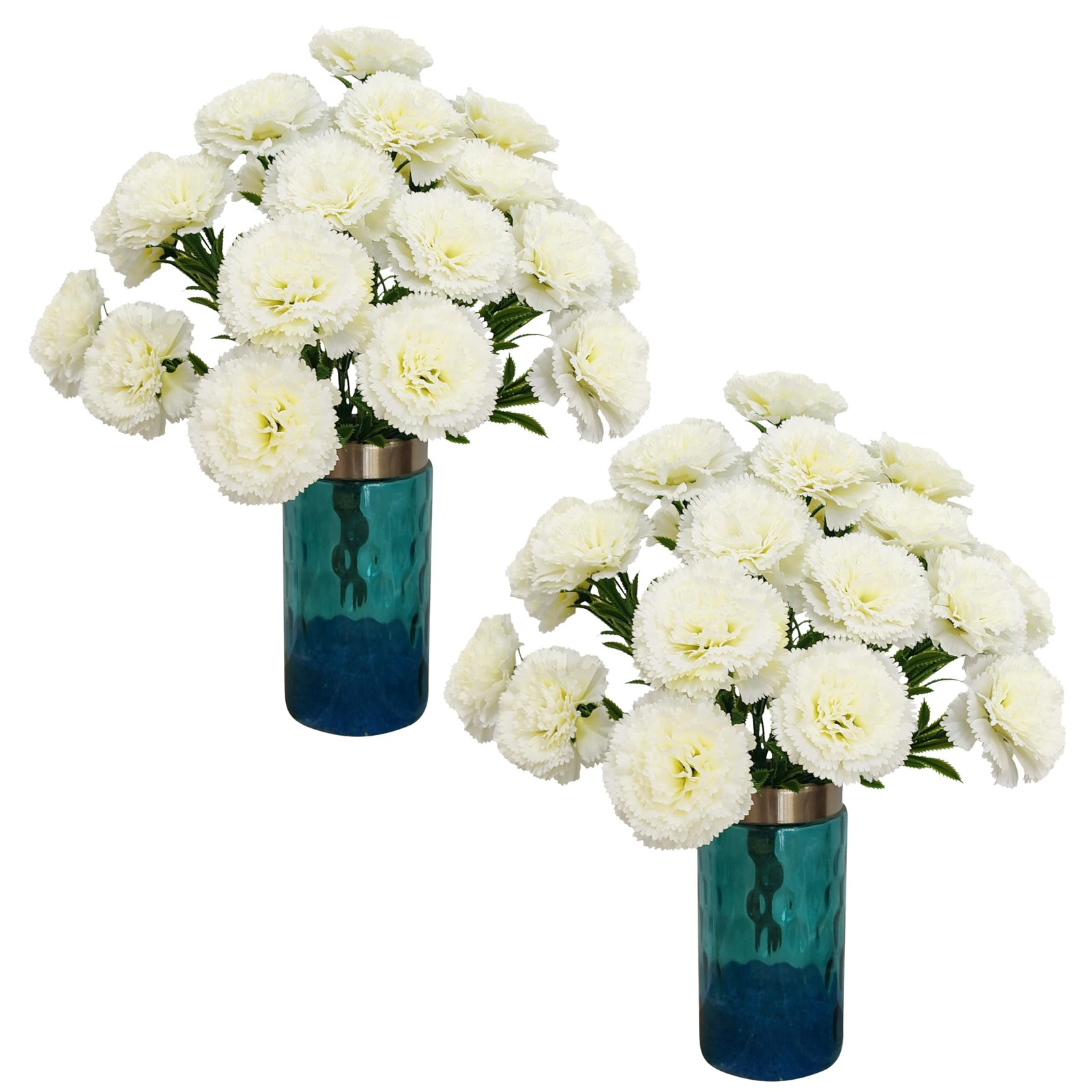 Carnations Artificial Flowers,8PCS 40 Heads Faux Fake Silk Carnations,16 in C…