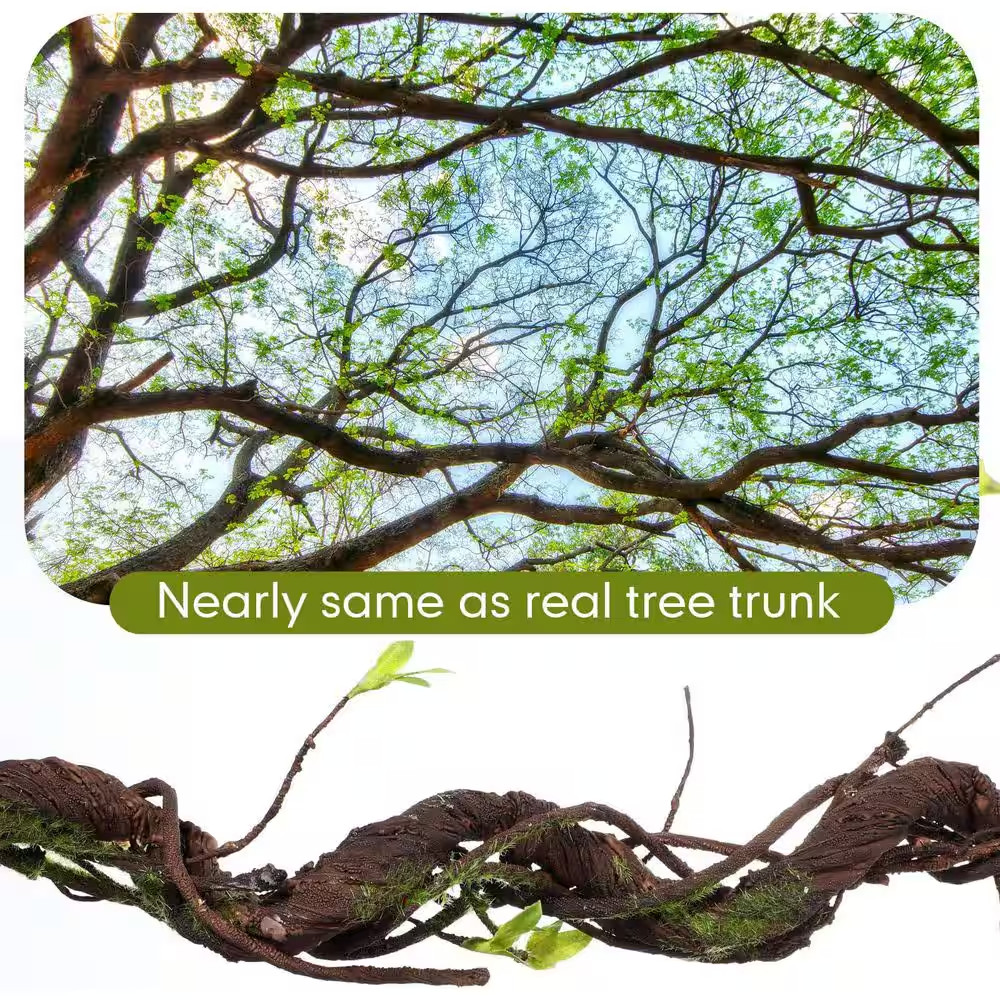 63 In. Brown Green Artificial Tree Branches Foliage Vine 2-Pack for Indoor Outdo