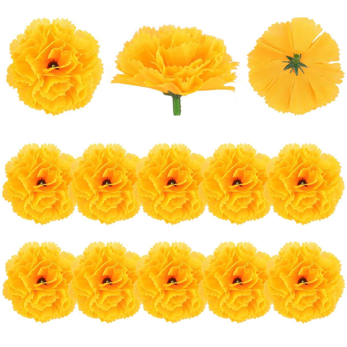 100 Pcs Artificial Marigold Flower, 2 Inch Silk Marigolds Bulk Decor, Orange