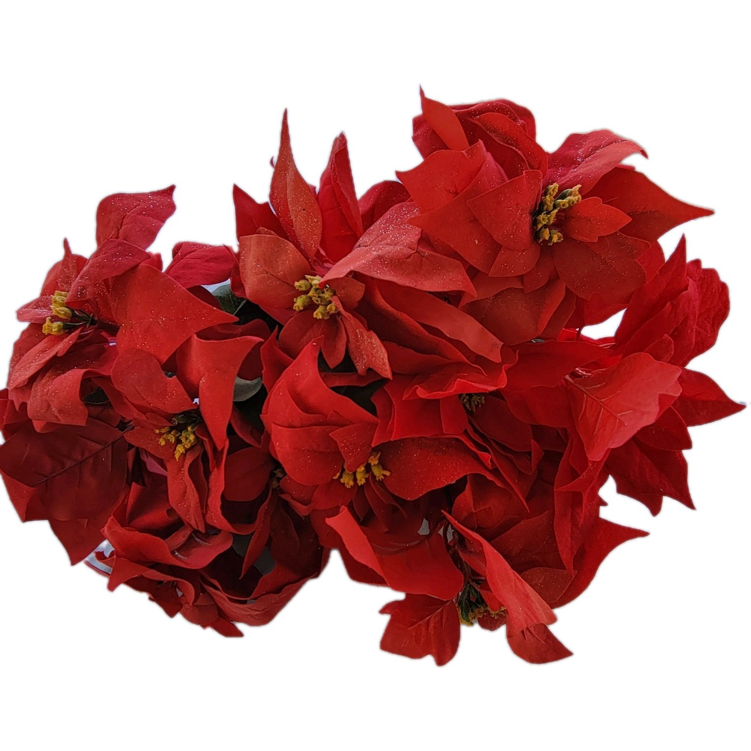Poinsettias Artificial Christmas Flowers Artificial Decorations – 4 Bunches