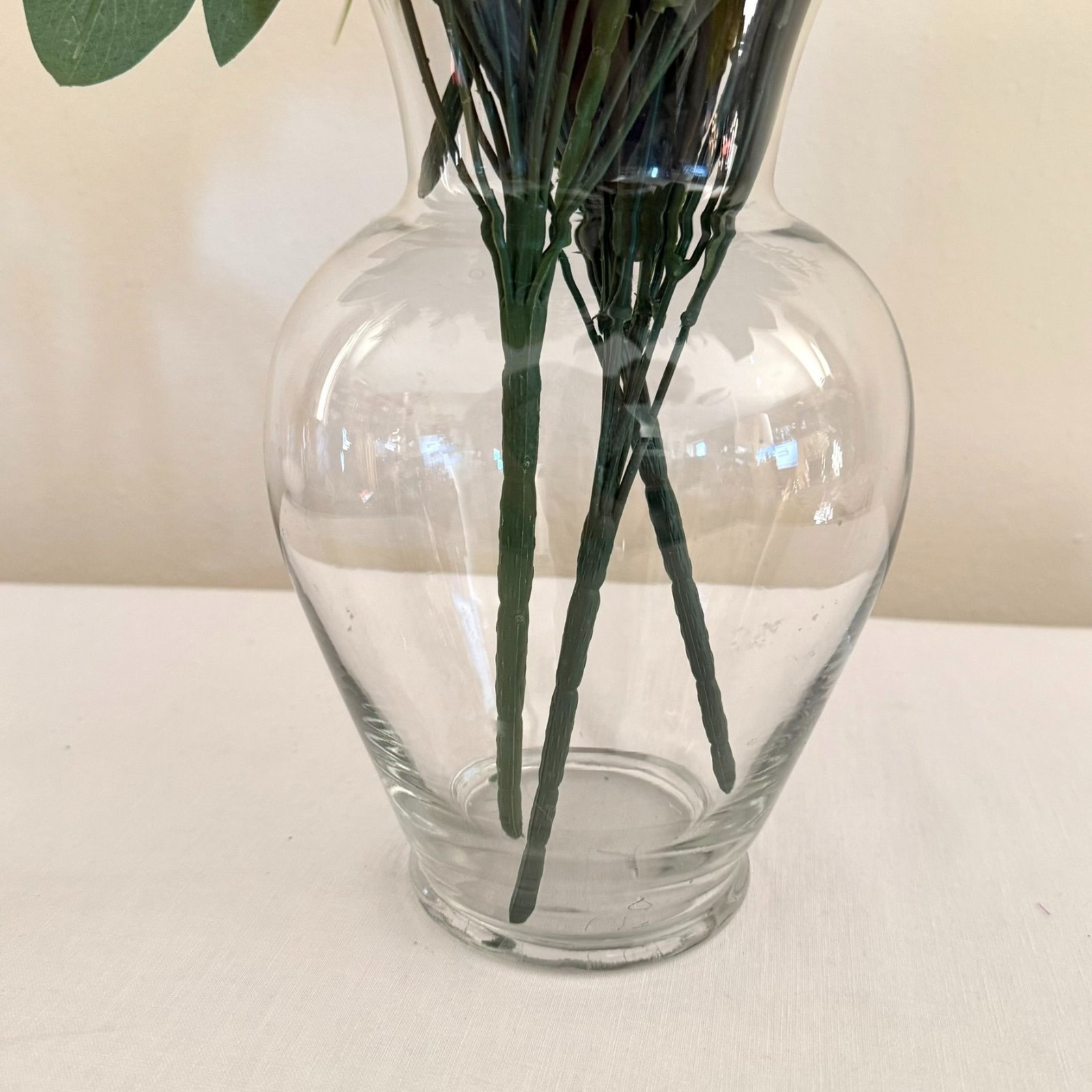 Upcycled Handcrafted Artificial Floral Arrangement Blue Green Pink Flowers OOAK