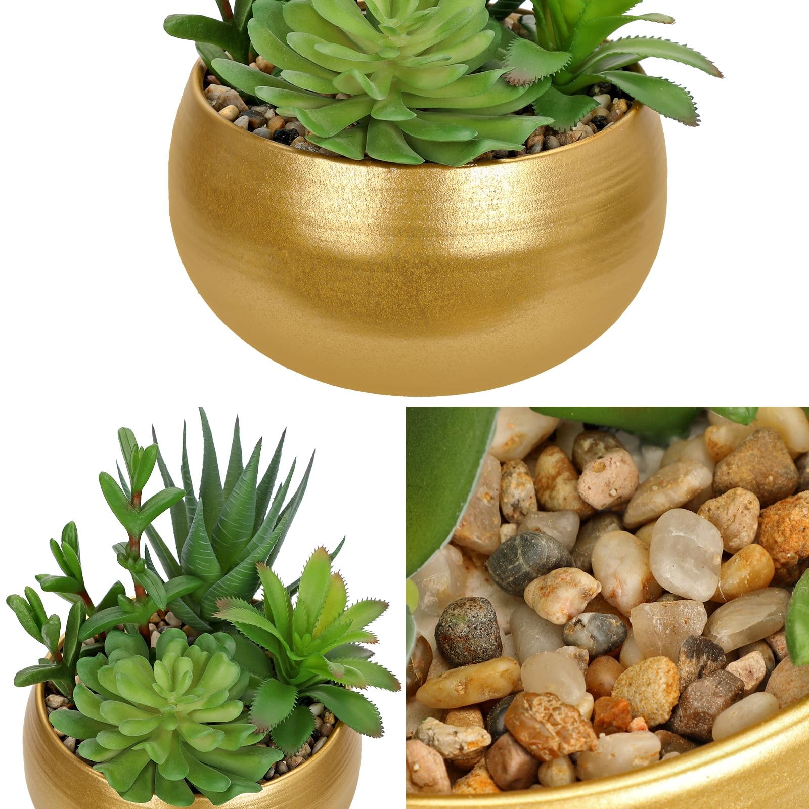 Fake Plants Artificial Succulents in Pots Faux Succulent Arrangement Potted P…