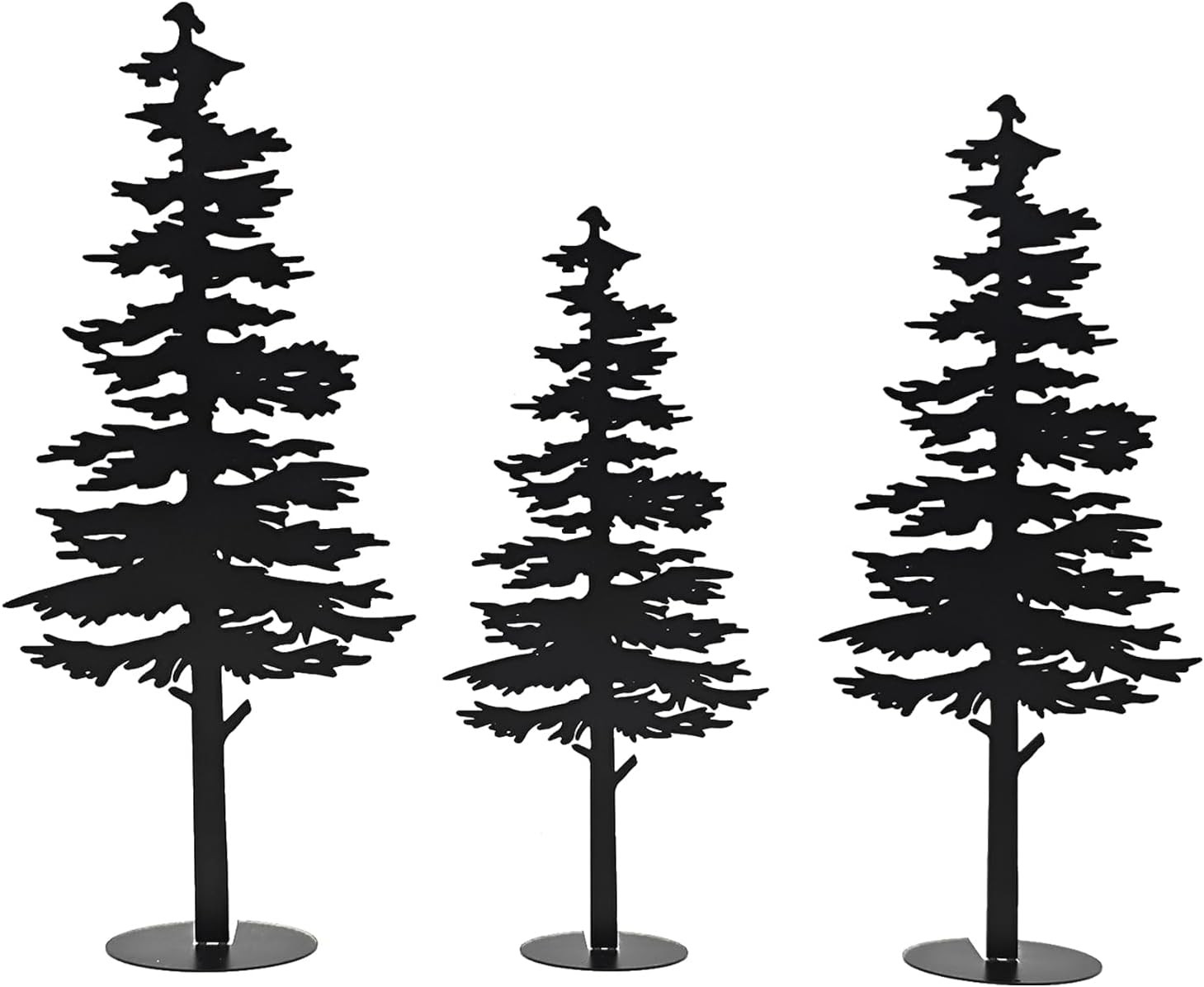 Farmhouse Metal Pine Tree Decor – Rustic Cabin Woodland Forest Accent Fireplace