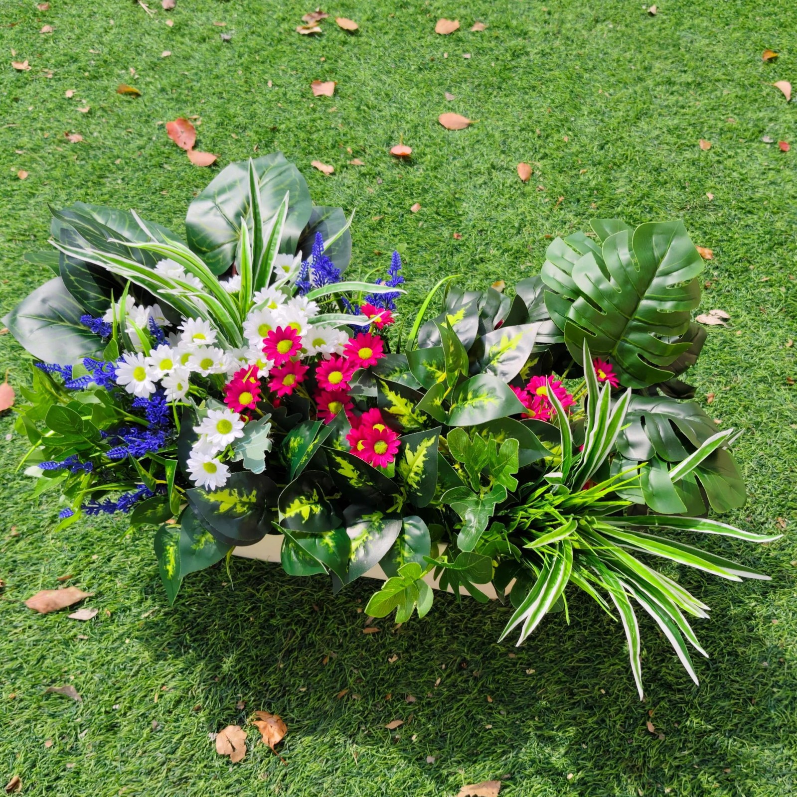 19PCS Artificial Plants Outdoor Fake Plants UV Resistant Artificial Flowers G…