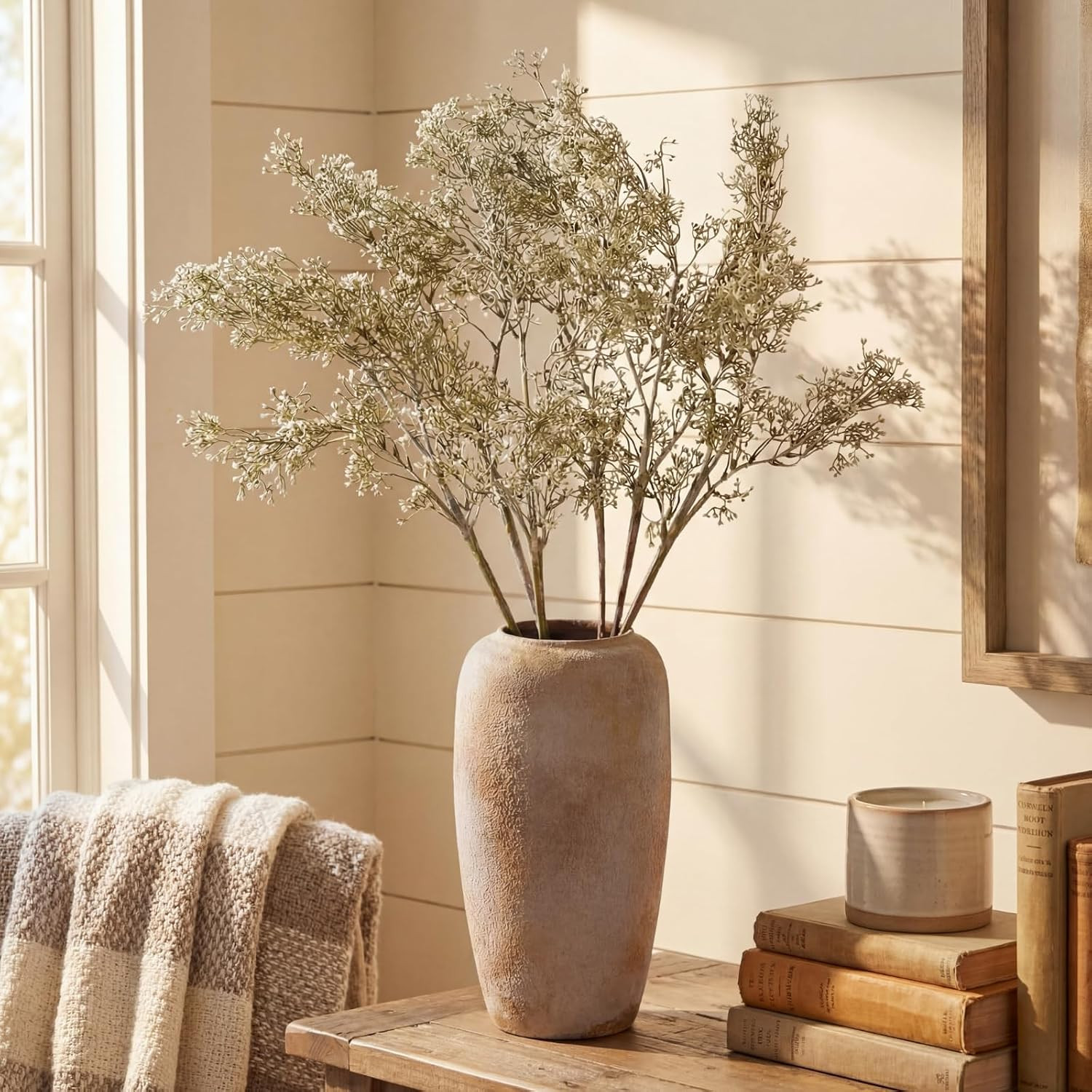 42.5″ Artificial Baby’s Breath Flowers – 6 Pcs Faux Greenery for Decor