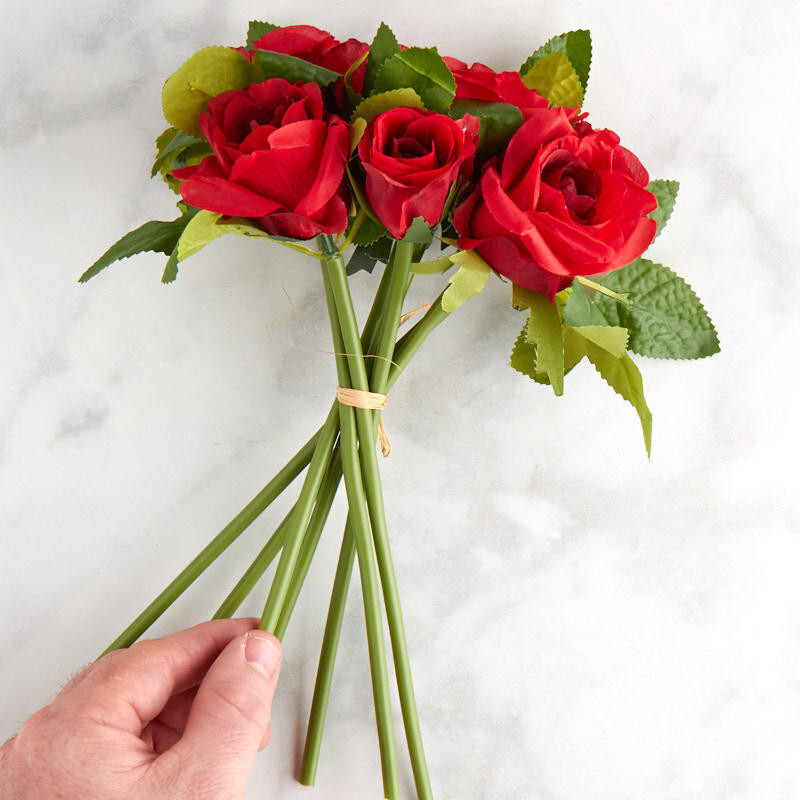 Poly Silk Open Red Rose Bundle | Perfect for Weddings
