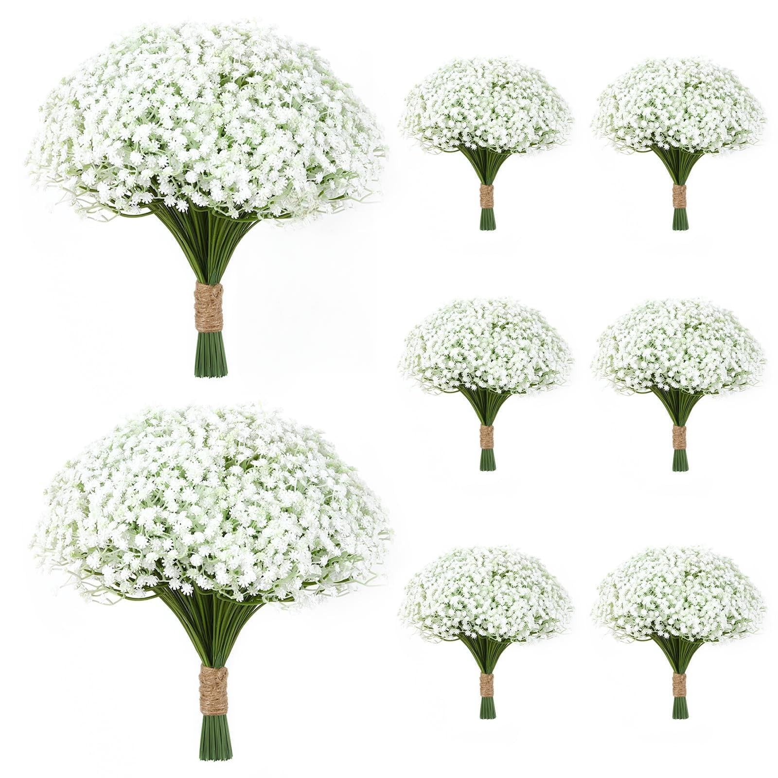 150 PCS White Babys Breath Artificial Flowers Bulk Real Touch Gypsophila Faux