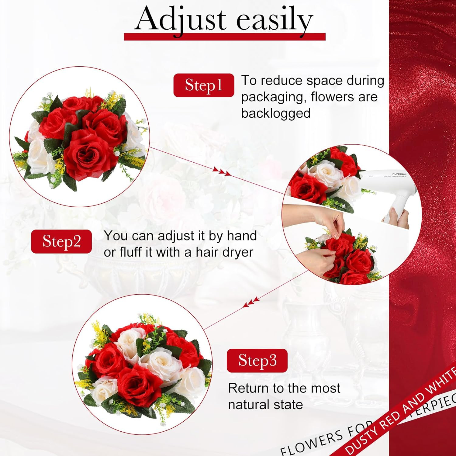 12 Pcs Silk Flower Balls Centerpieces – Artificial Rose & Hydrangea Decor