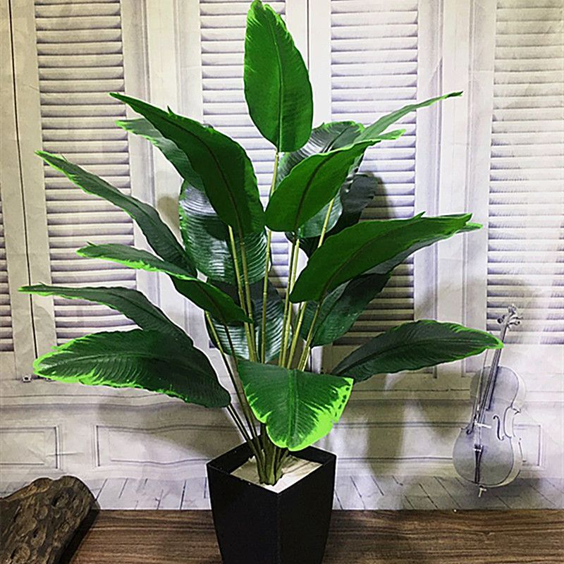 70-85cm Artificial Banana Tree Leaf Plastic Palm Leaves Garden Hotel Home Decor