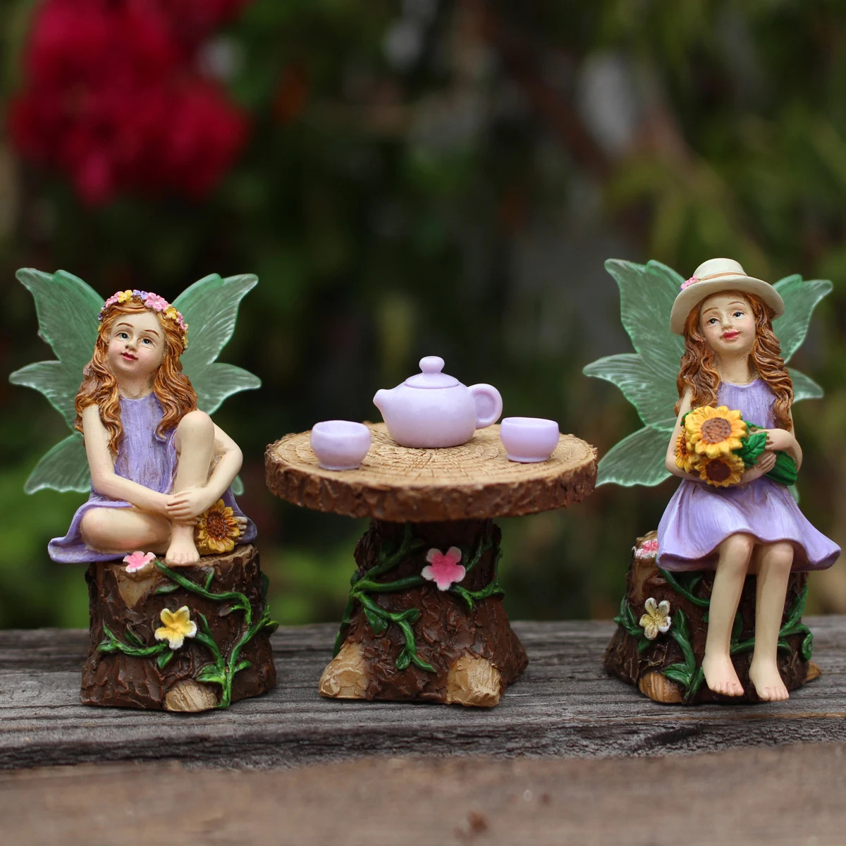 1 Set Summer Tea Party Vacation Flower Fairy, Interesting Scene Simulation Micro