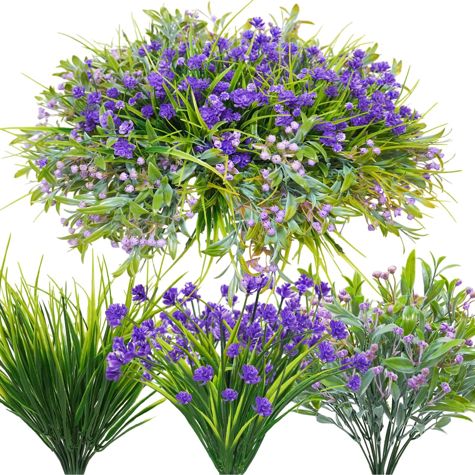 36 Pcs Artificial Flowers for Outdoor, UV Resistant Outdoor Fake Plants Faux …