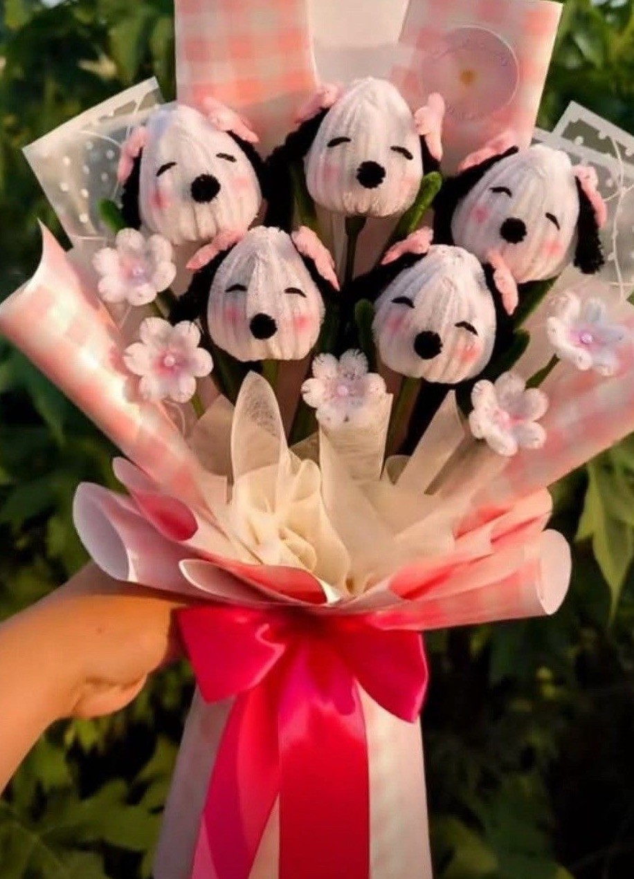 Artificial Pink White Black Paper Flower Bouquet, Floral Wall Decor Arrangement