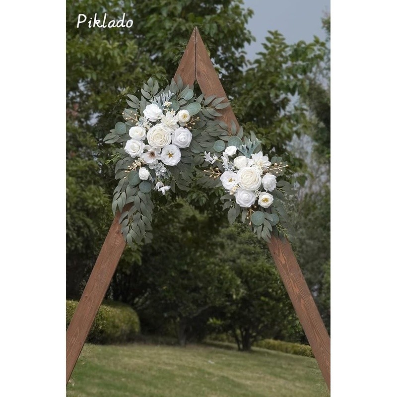 Large Wedding Flower Swag Decoration Faux Silk Foam Floral Arch Ornament Set New
