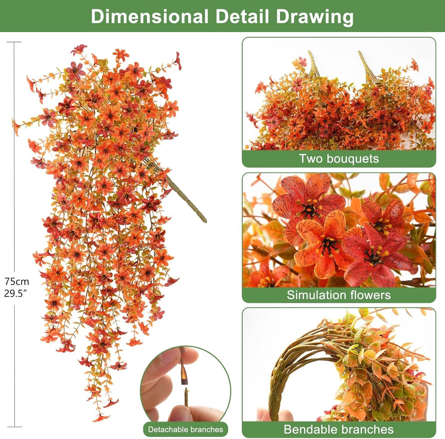 Lifelike Silk Fall Flowers with UV Protection – Perfect for Indoors & Outdoors