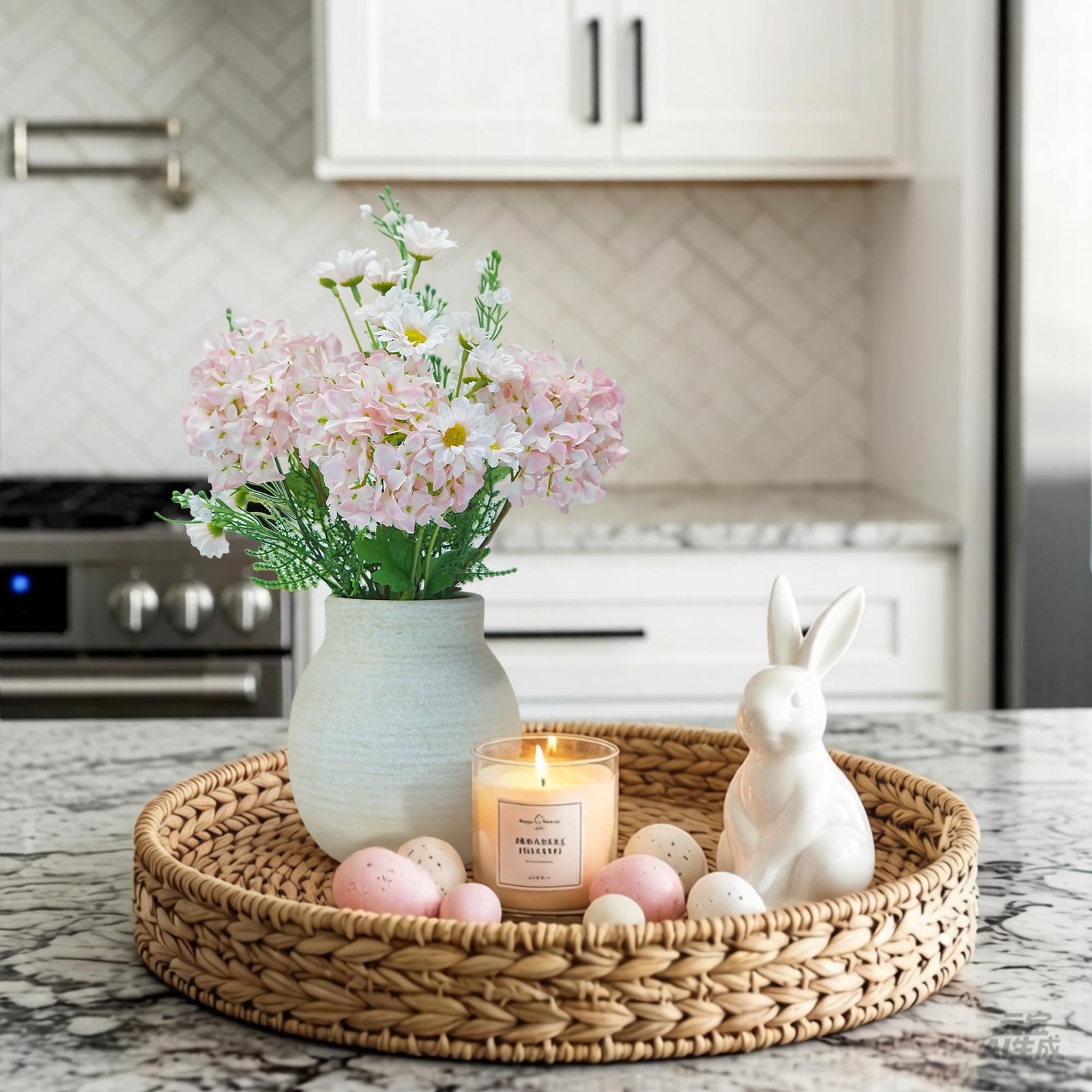 Fake Flowers with Vase for Home Decor, Faux Flowers with Pulp Pot, Flower Arr…