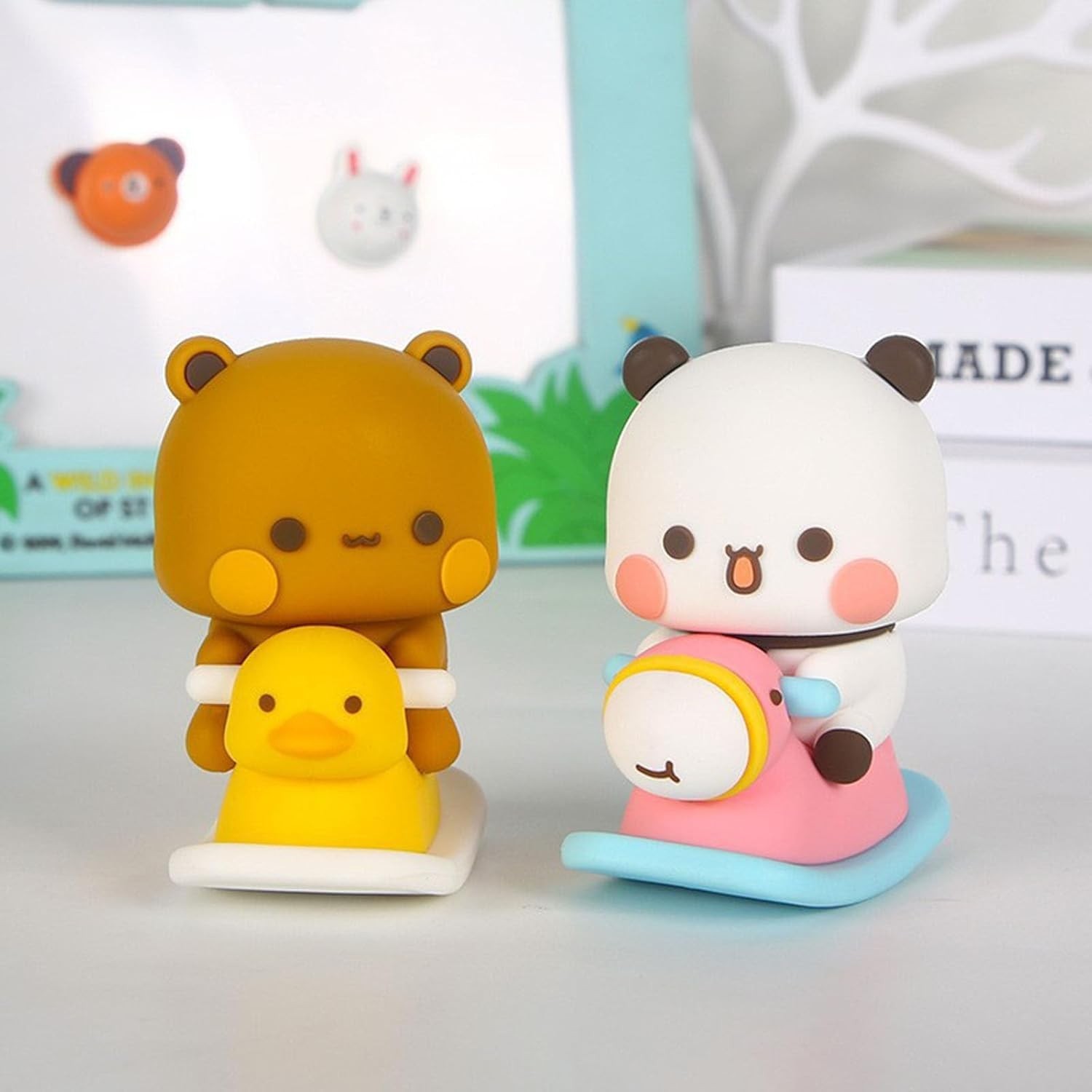 Adorable 2 PC Bubu & Dudu Bear Dashboard Decorations – Whimsical Car Ornaments
