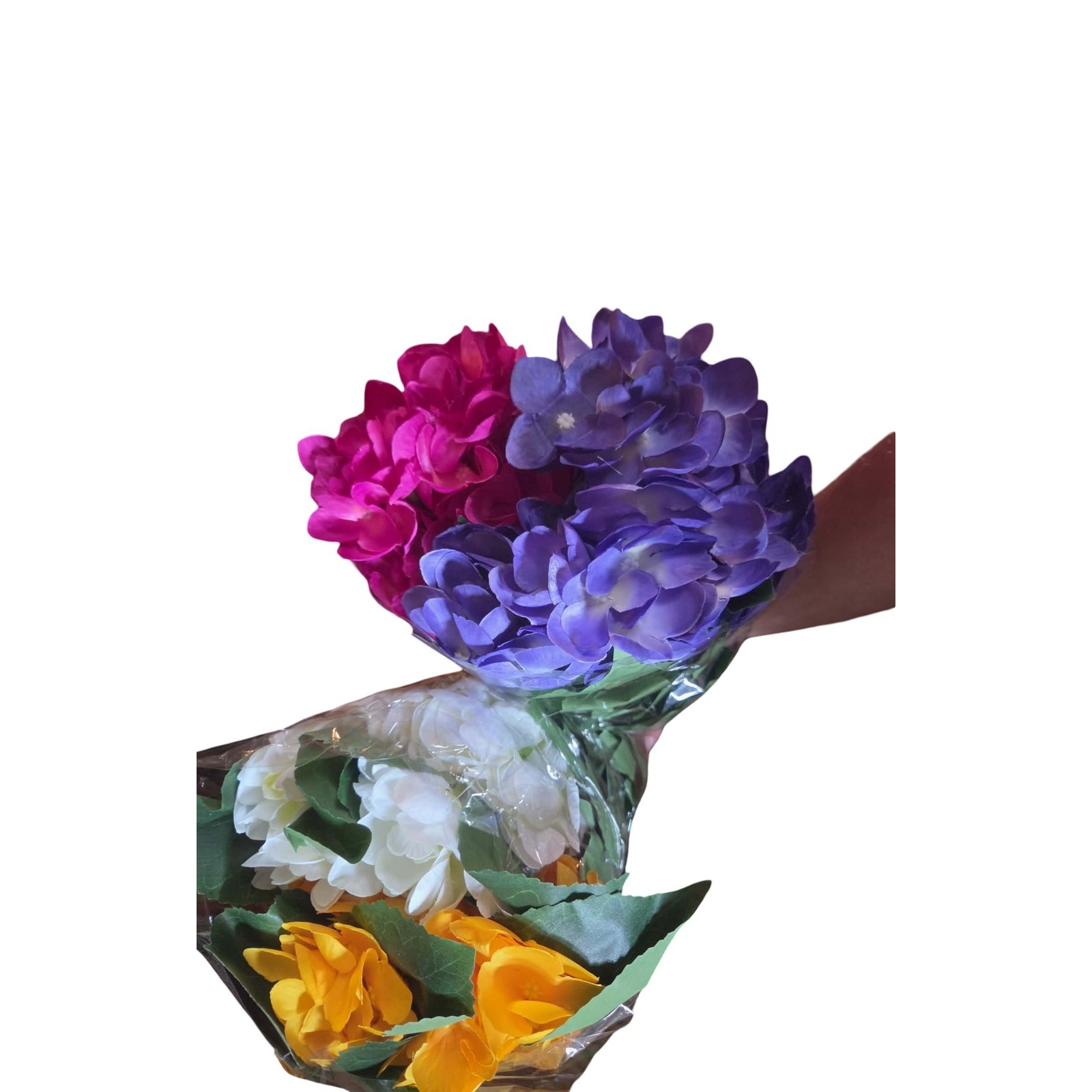 8 Bundles 17″Artificial Hydrangea Flowers Branch for Outdoor(Mixed Color)