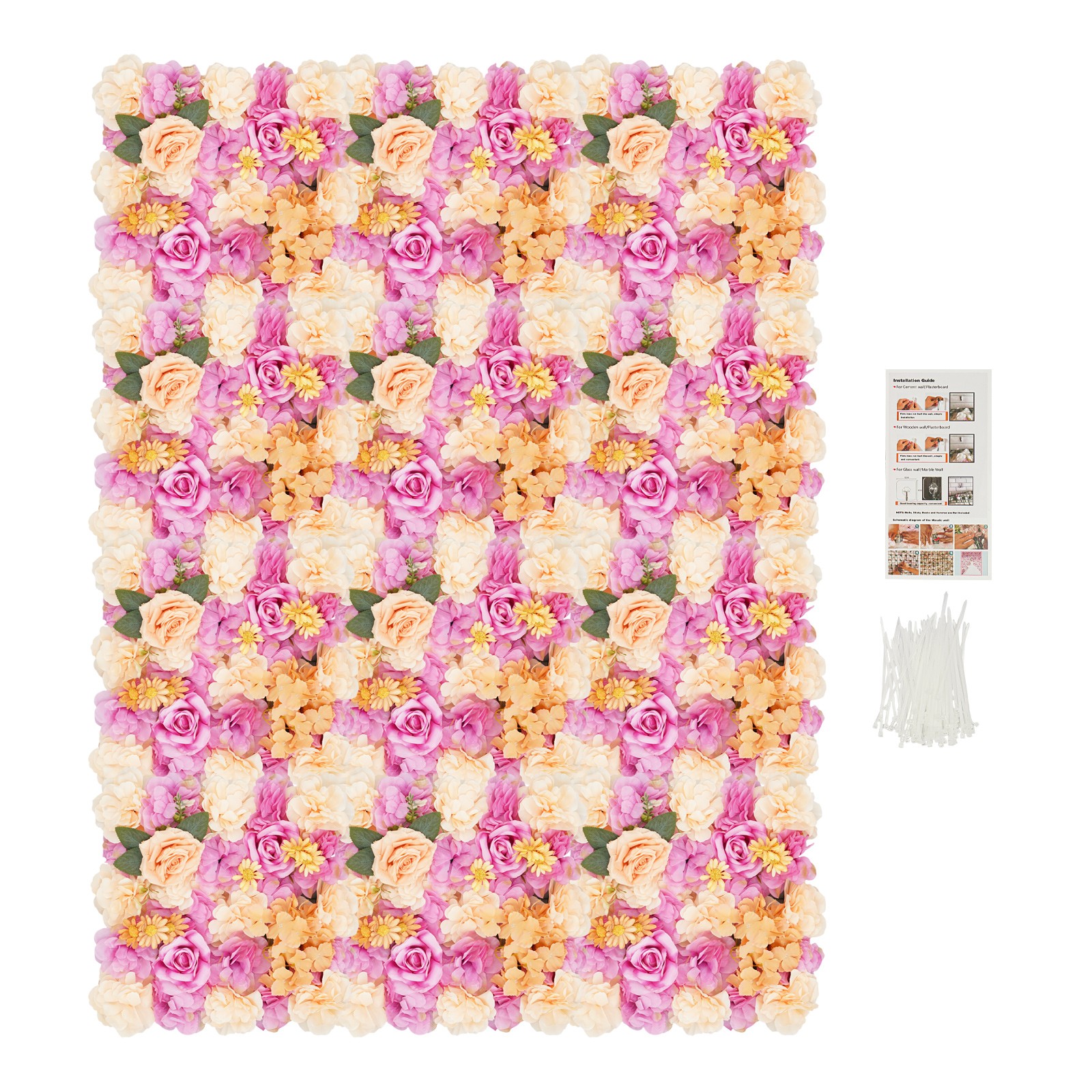 12Pcs Artificial Flower Wall Panels Modern Handmade Artificial Flower Panels