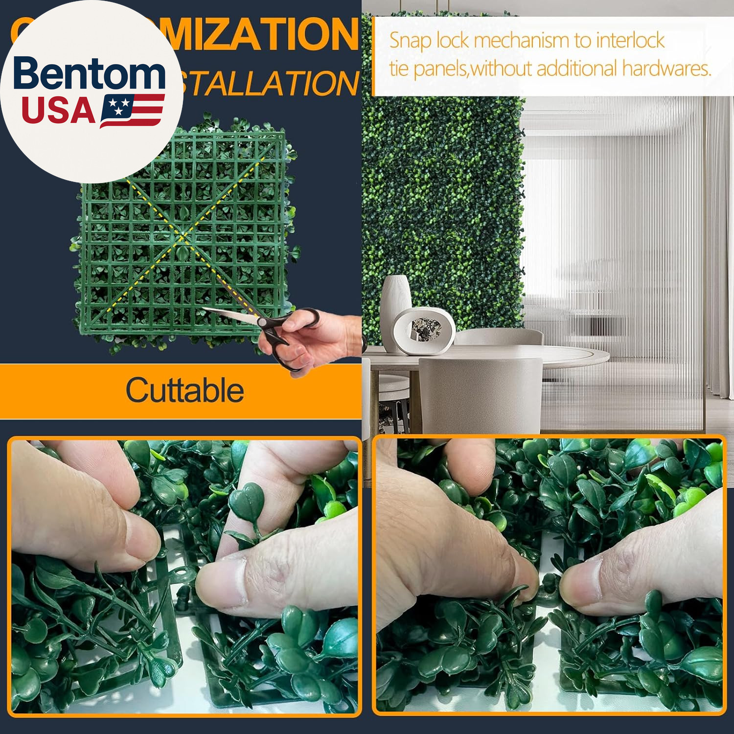 Grass Wall Panels 12 Pcs 10″X 10″ Grass Wall Backdrop Panels Artificial Boxwood