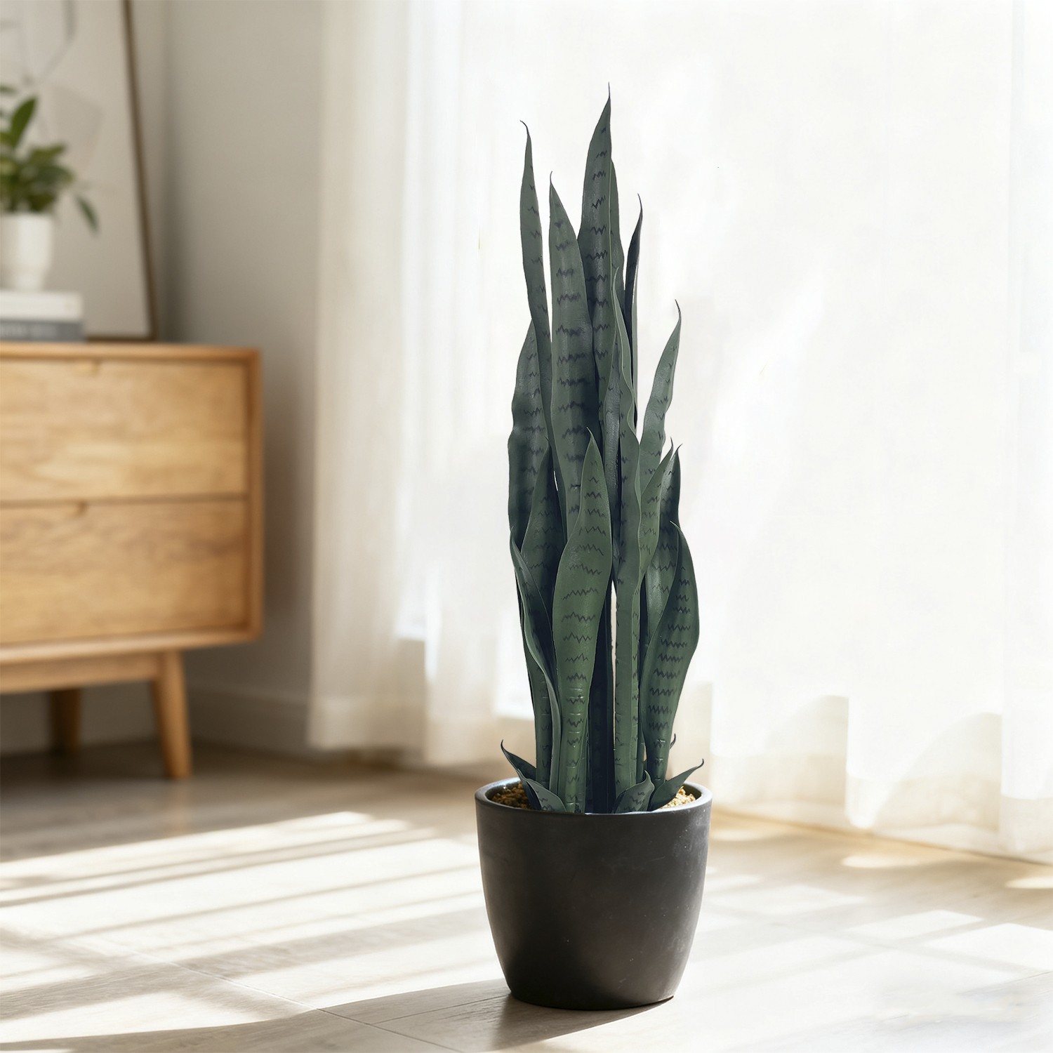 2 Pack 90cm Pure Green Artificial Snake Plant Fake Sansevieria Indoor Home Decor