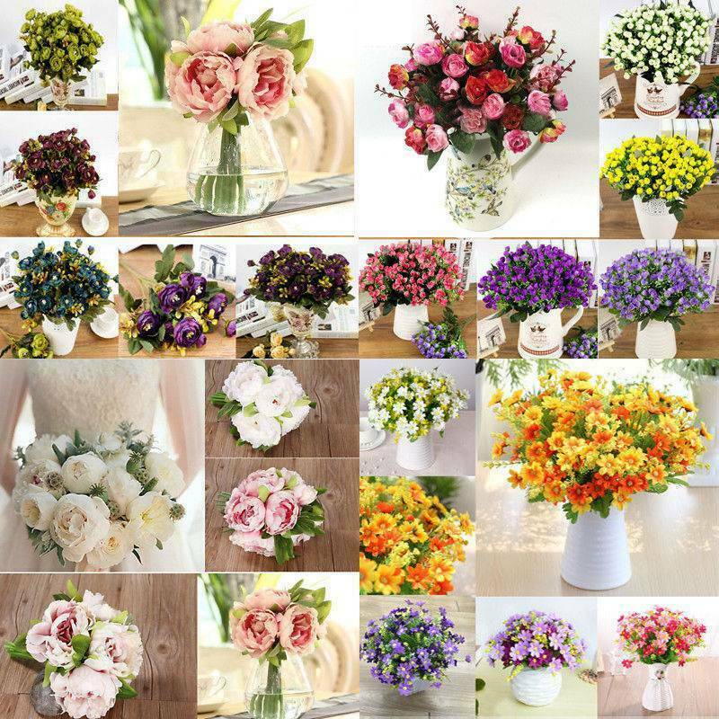 21pc/Bunch Artificial Rose Flowers Bouquet Wedding Party Home Decor Little Rose