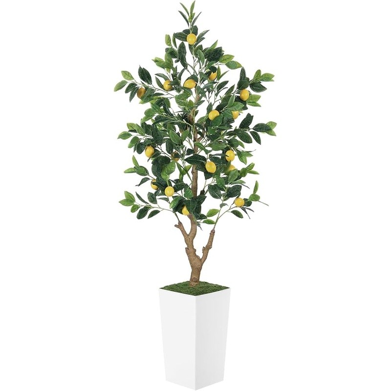5FT Artificial Lemon Tree W/ Planter Indoor Outdoor Faux Plant Home Decor New
