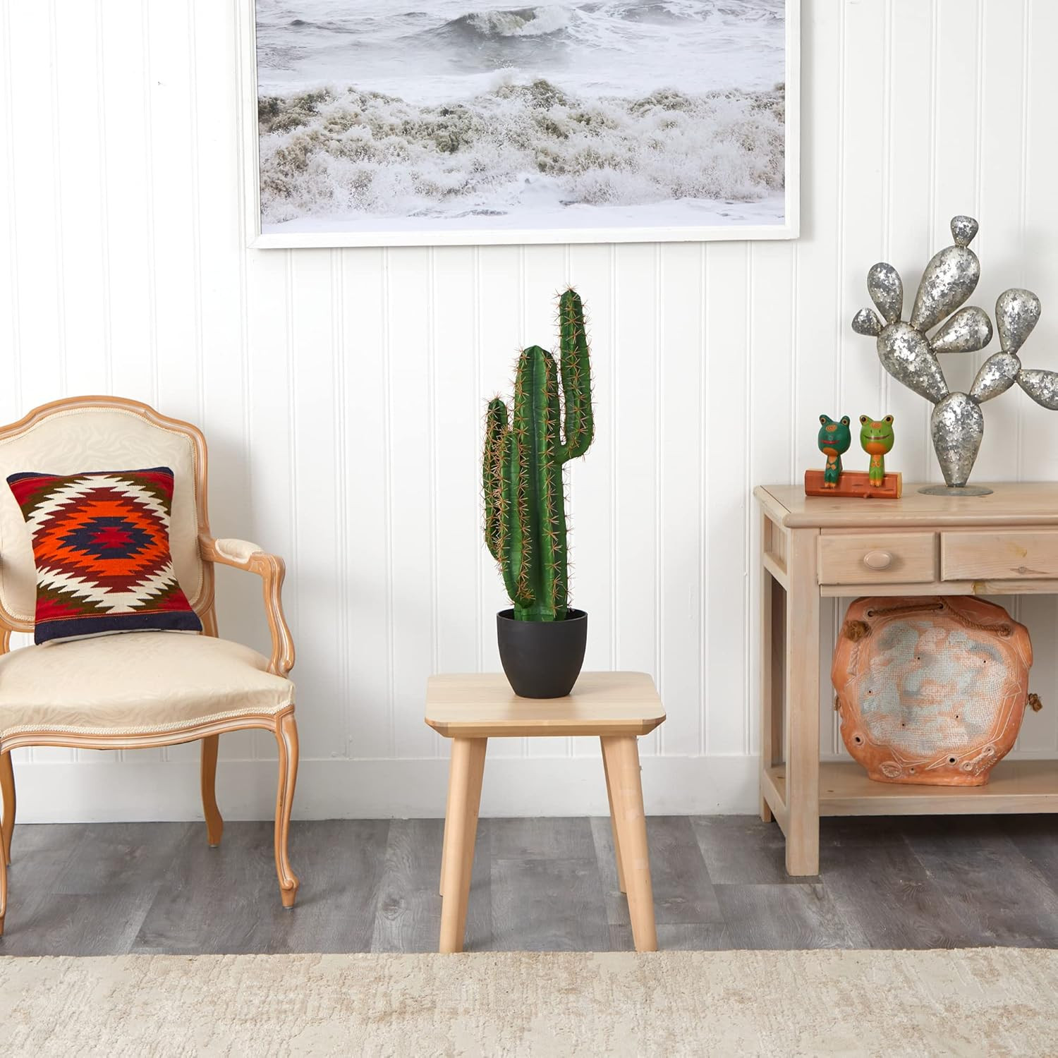 Lifelike 3′ Artificial Cactus Plant – Perfect Green Decor for Any Space