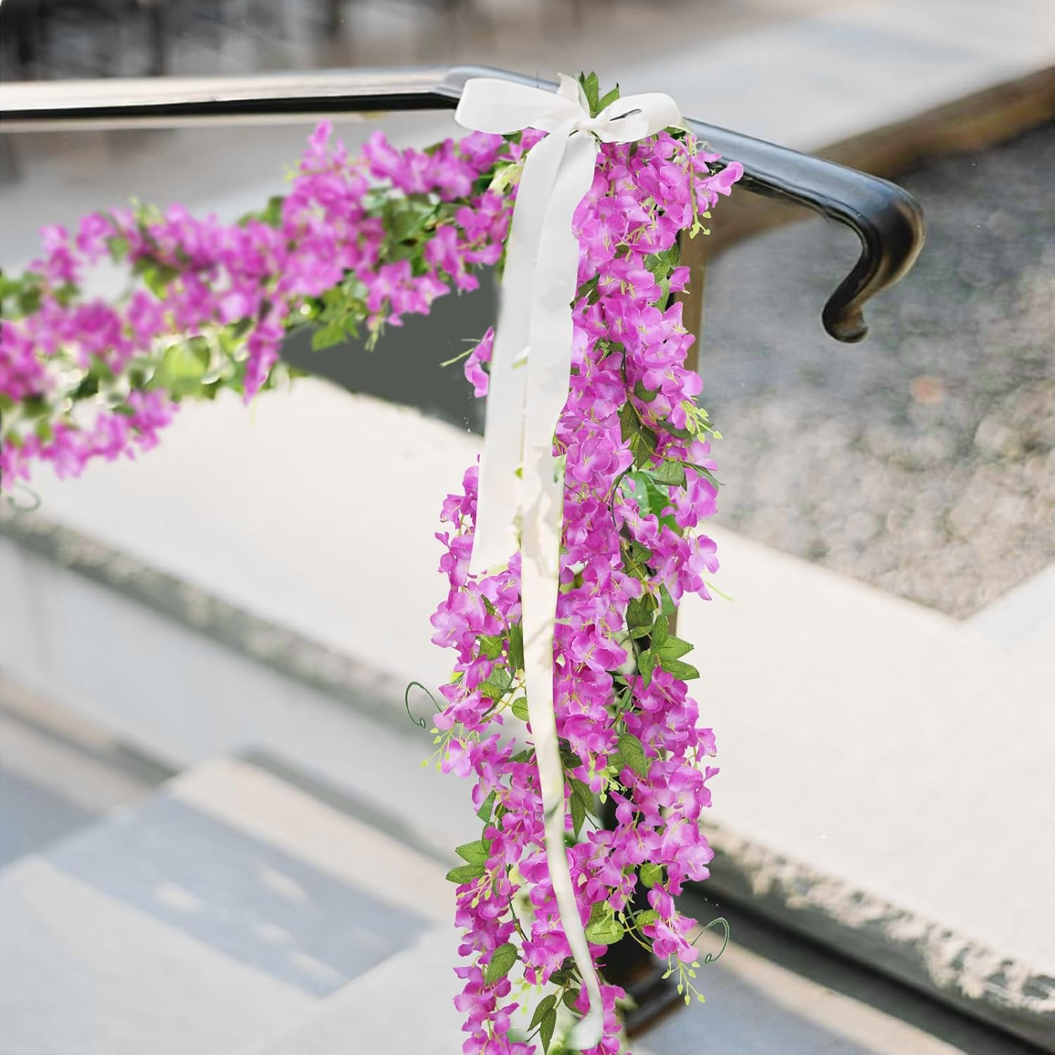 2 Pcs Wisteria Hanging Flowers Wisteria Flowers Vine Garland Wedding Arch Decora