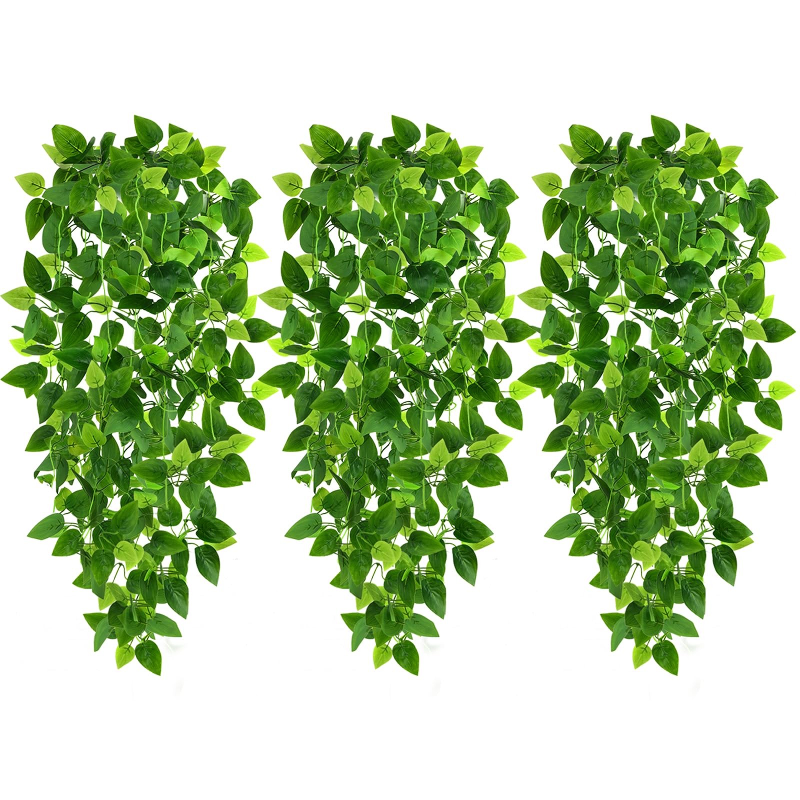 3pcs Fake Hanging Plants for Room Decor, 3.6ft Artificial Ivy Pothos Vine for…