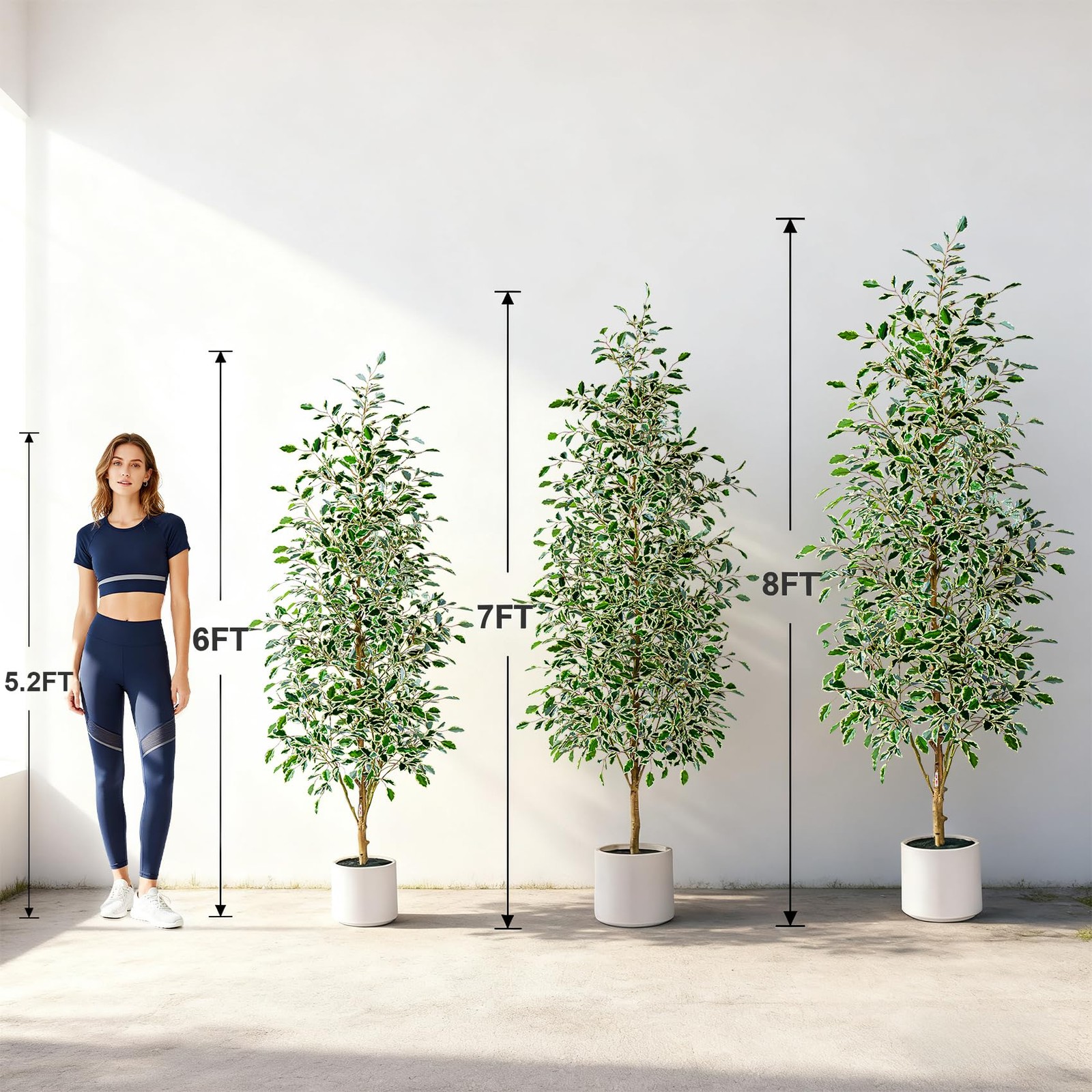 Bailikang 6FT Artificial Ficus Trees Indoor Faux Trees Indoor Fake Floor Plant