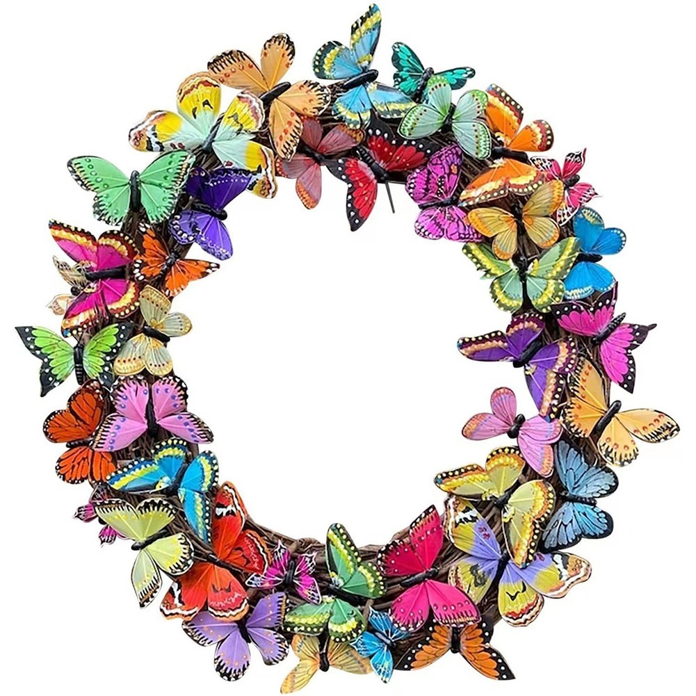 Butterfly Wreath Butterfly Wreath Fake Butterflies Front Door Unique Design