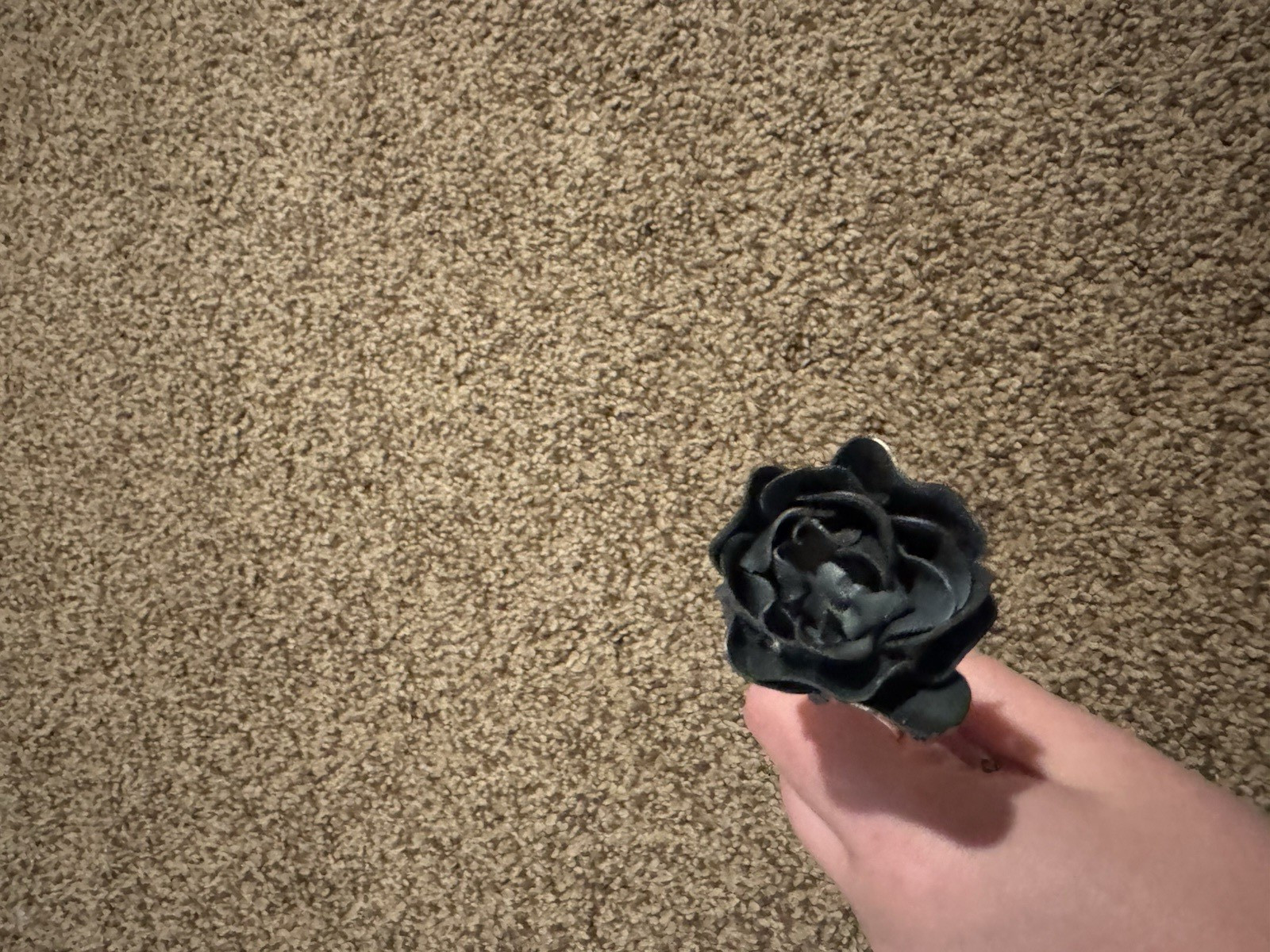 Black Metal Rose Flower Stem Hand Welded