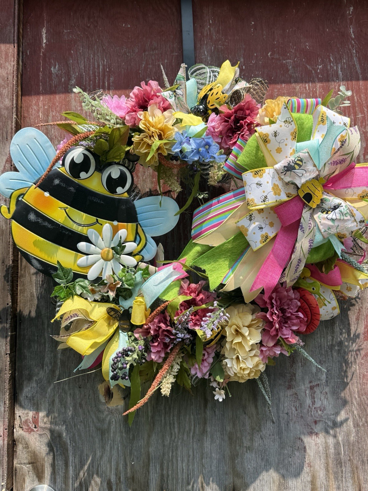 Summer Flower Bee Wreath