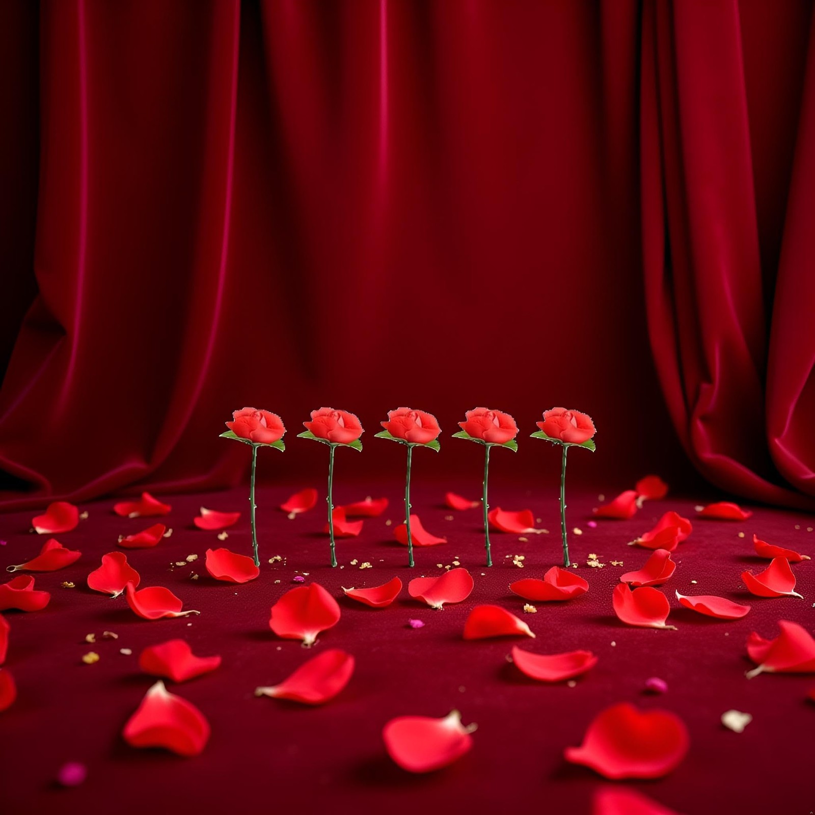 5Pcs Red Rose – Instant Blooming Flower Trick for Close-Up , Collapsible Stag…