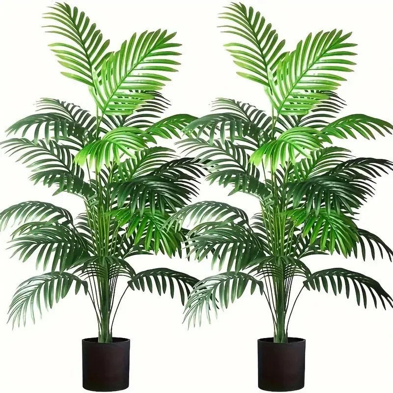 Artificial Areca Palm Tree Fake Plant in Pot 24 Leaves Indoor Outdoor Home Decor