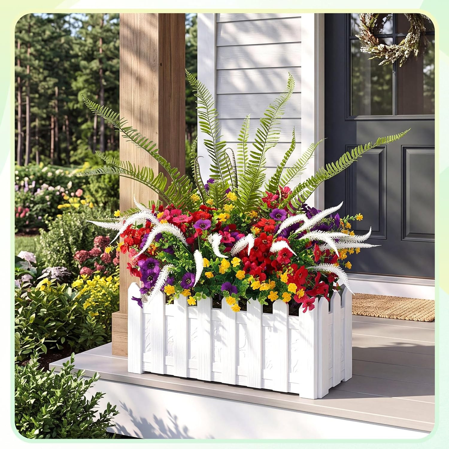 22 Pack UV Resistant Rust-Proof Artificial Flowers for Outdoor Decor
