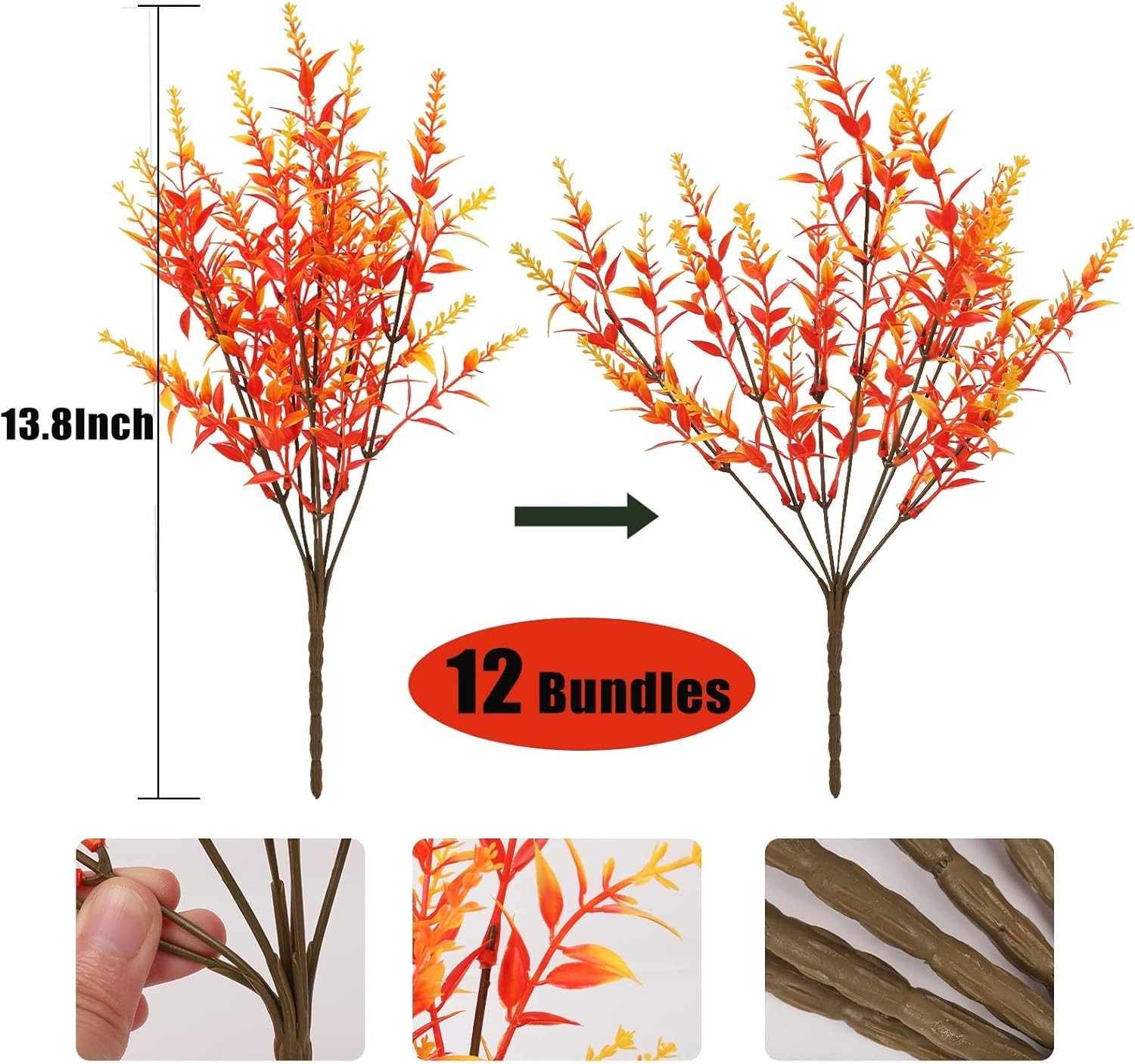 Outdoor Hanging Plant Decor – 12 Bundles Fake Boxwood Plants