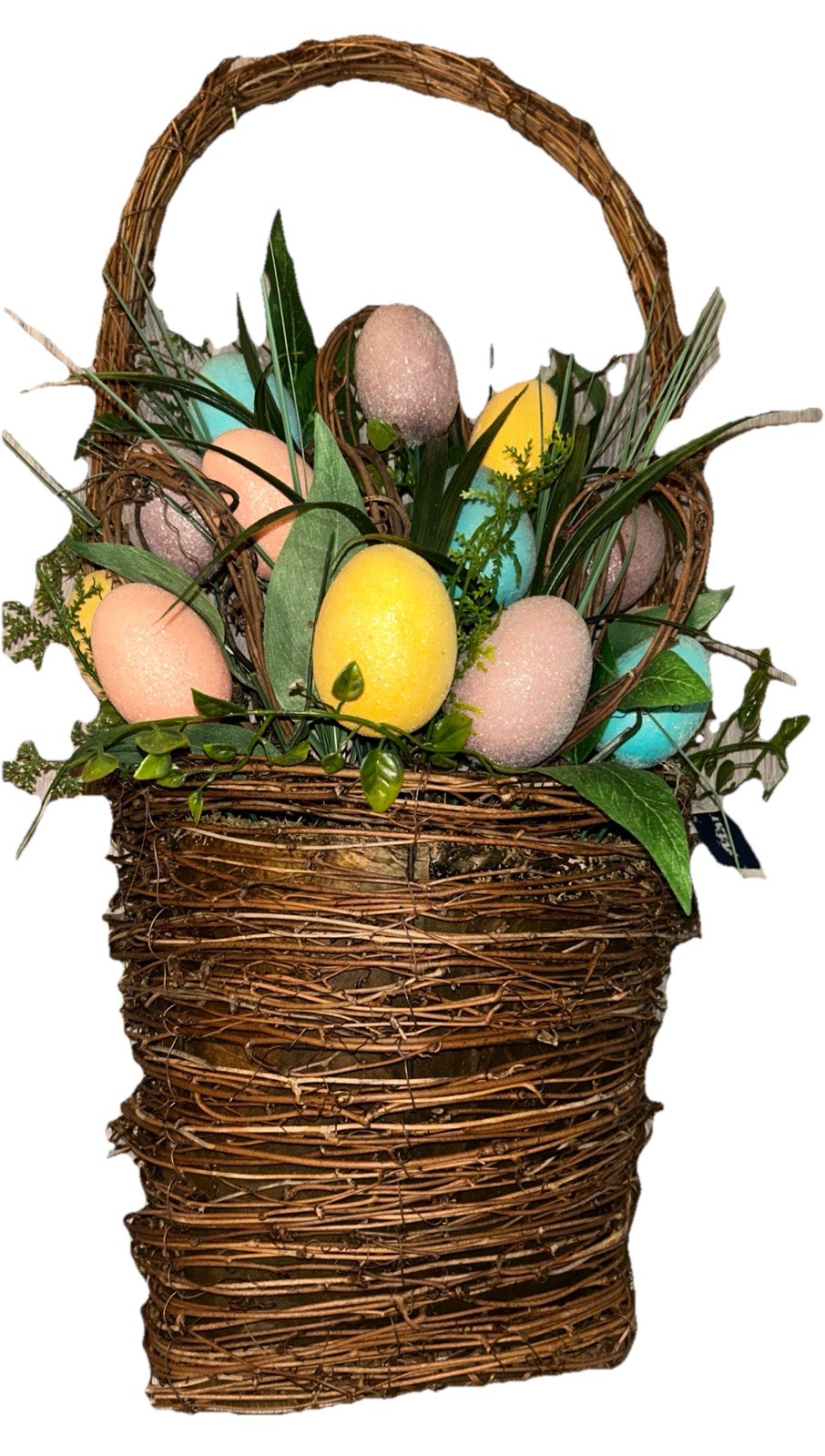 Woven Vine Wall Hanging With Easter Eggs